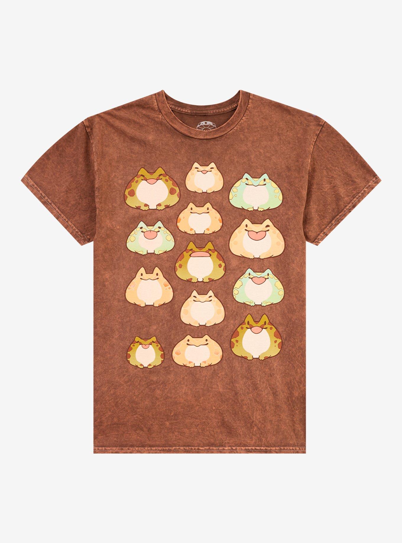 Frog Collage Mineral Wash T-Shirt By Rihnlin