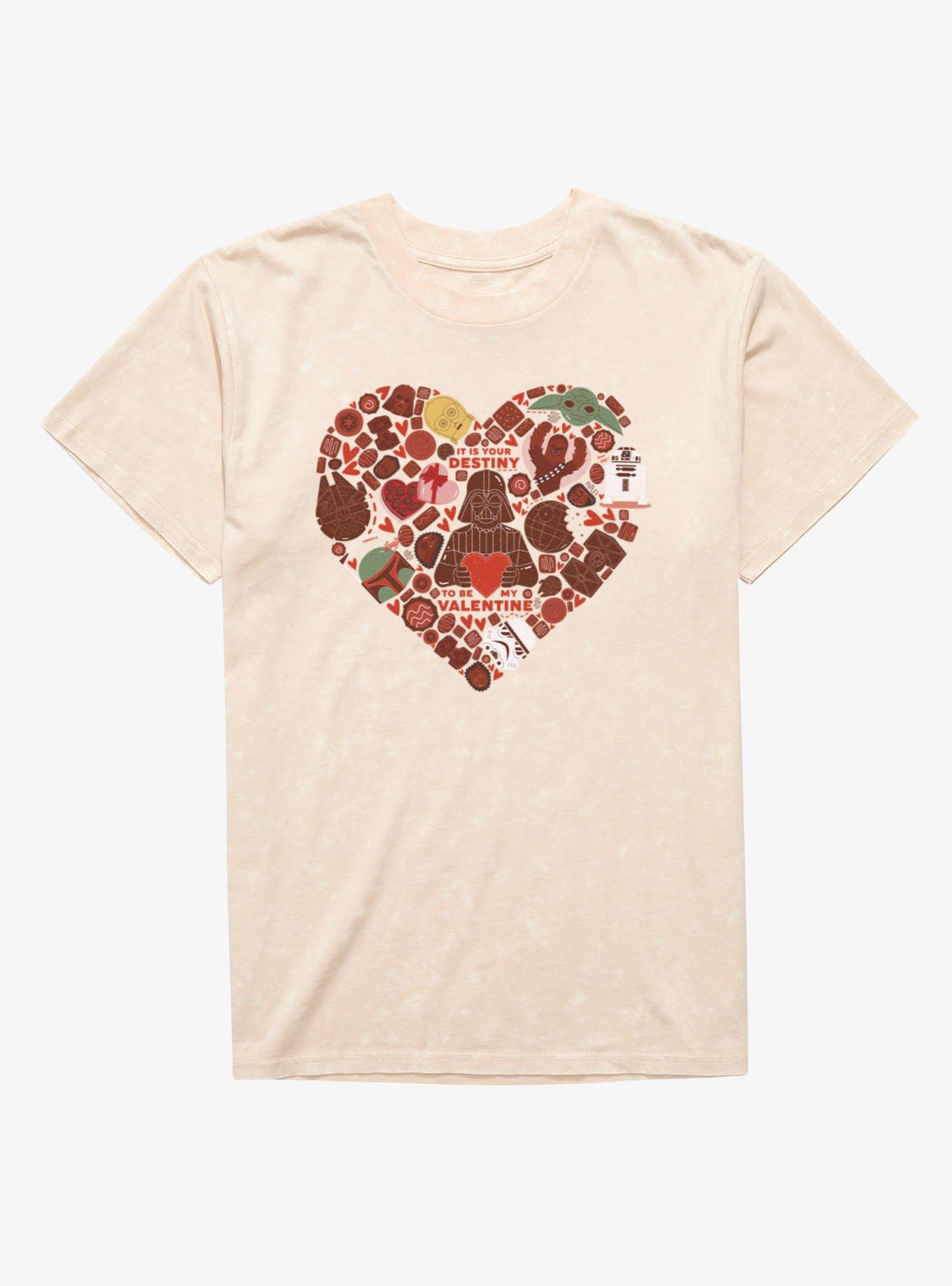 Star Wars Valentine's Day Chocolate Heart Mineral Wash T-Shirt, , hi-res