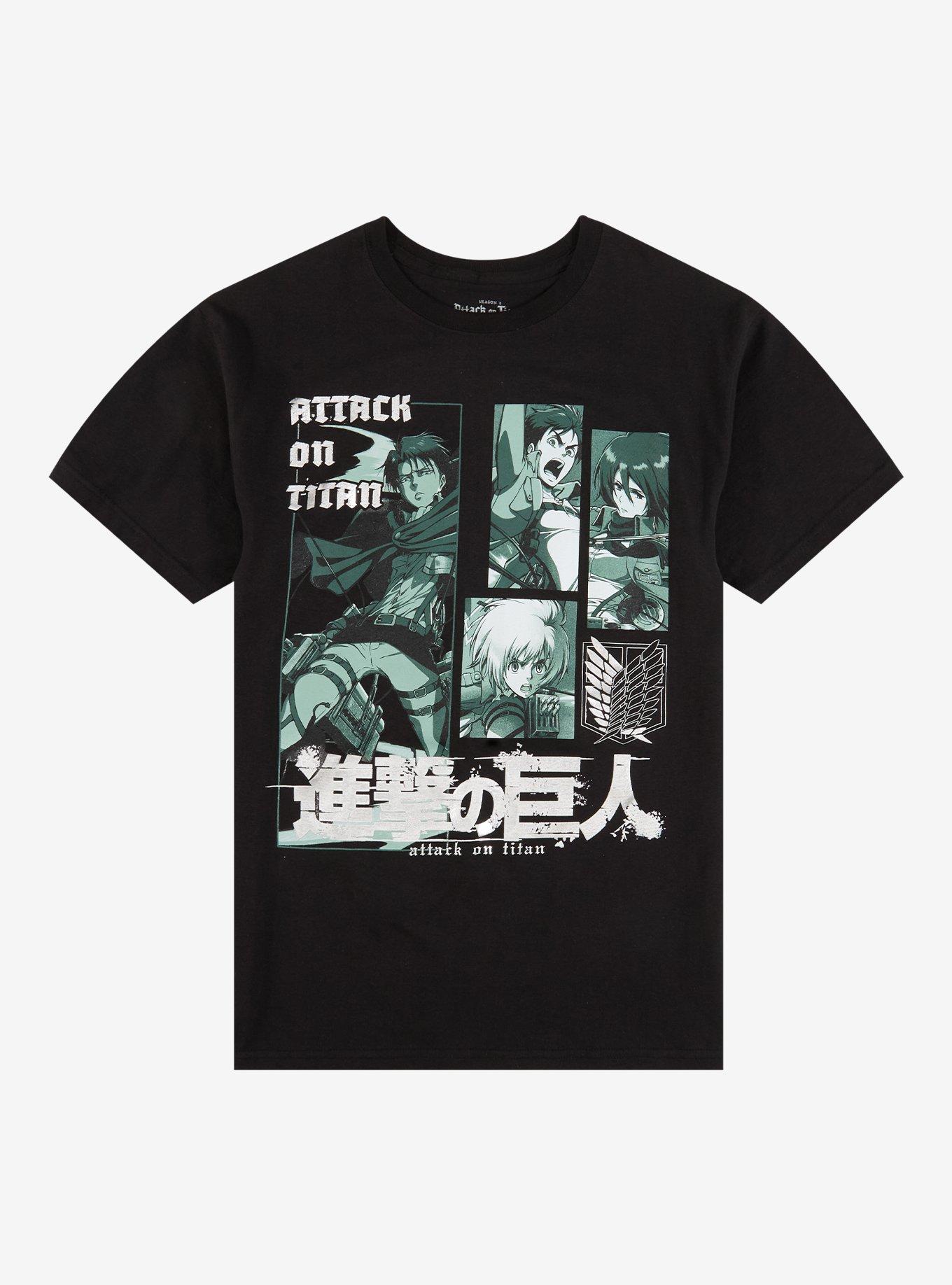 Attack On Titan Group Tonal Portrait T-Shirt, , hi-res