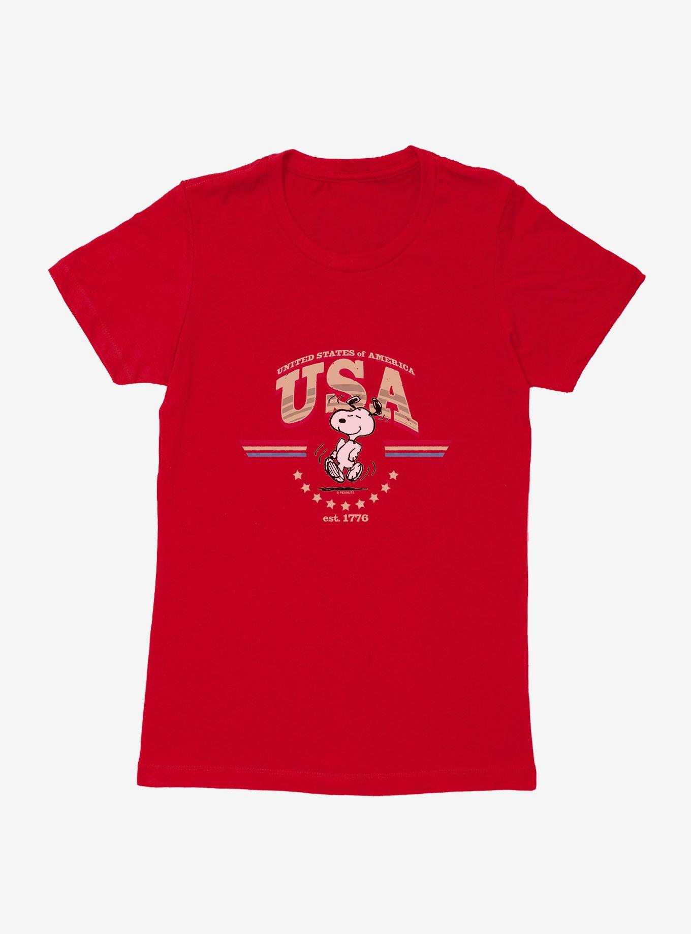 Peanuts Snoopy USA Womens T-Shirt, , hi-res