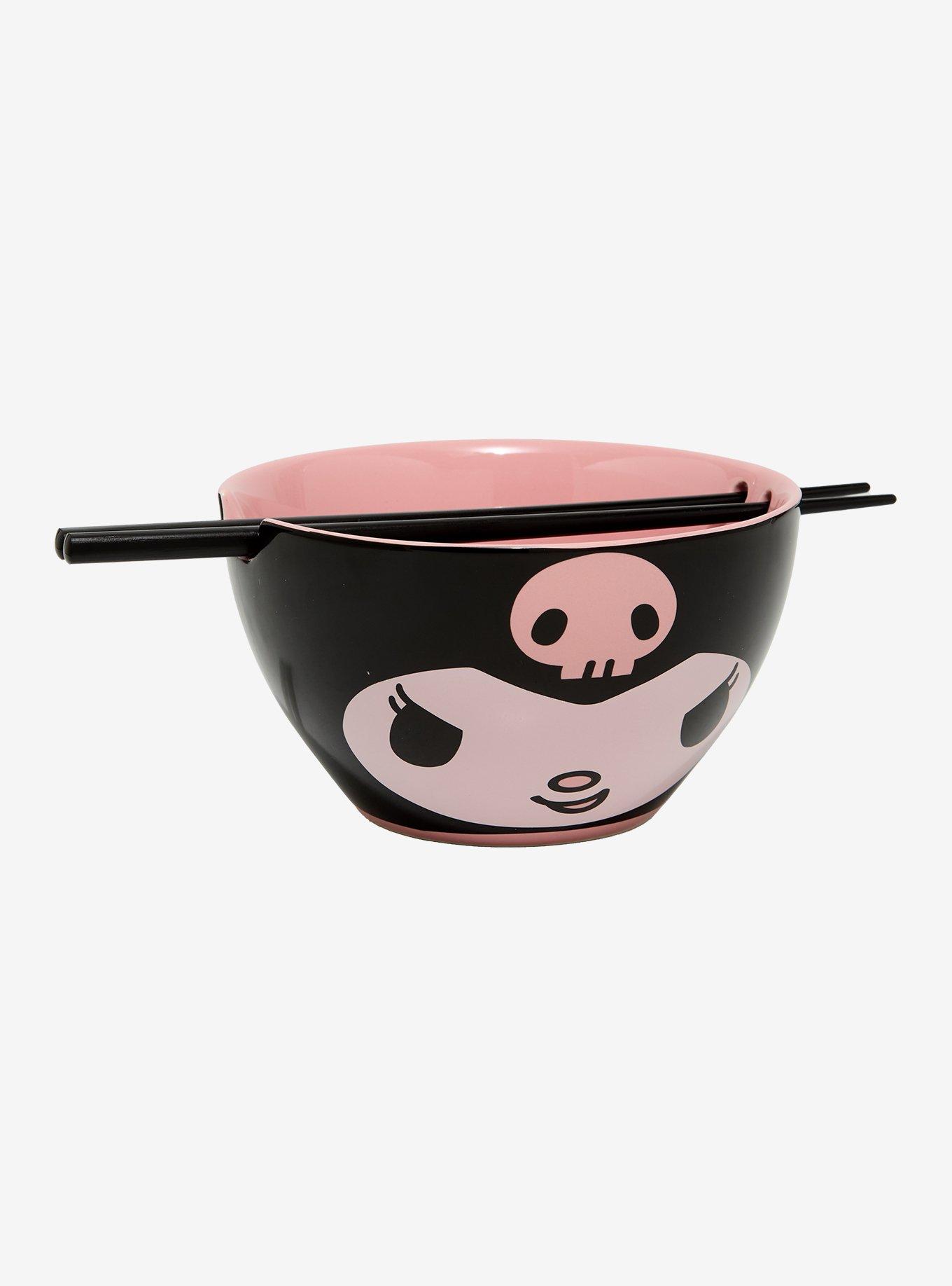 Sanrio Kuromi Face Ramen Bowl with Chopsticks, , hi-res
