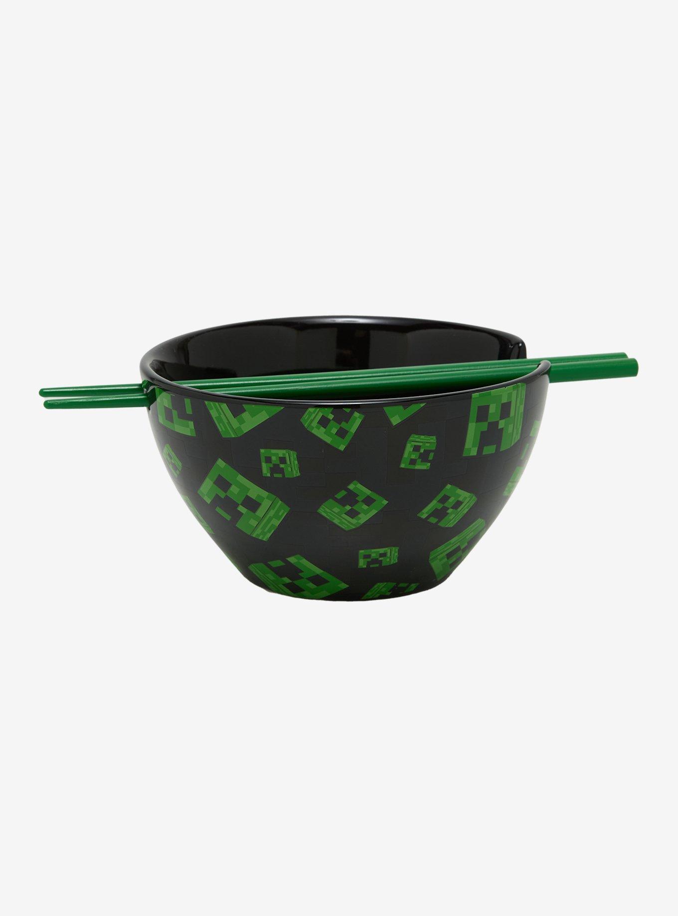 Minecraft Creeper Allover Print Ramen Bowl with Chopsticks, , hi-res