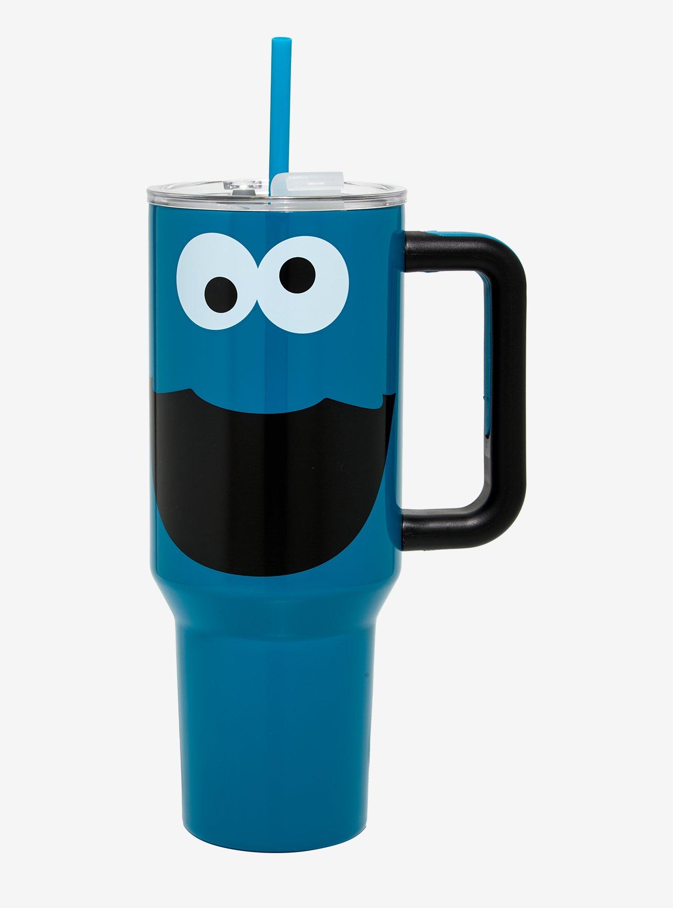 Sesame Street Cookie Monster Face Straw Tumbler with Handle, , hi-res