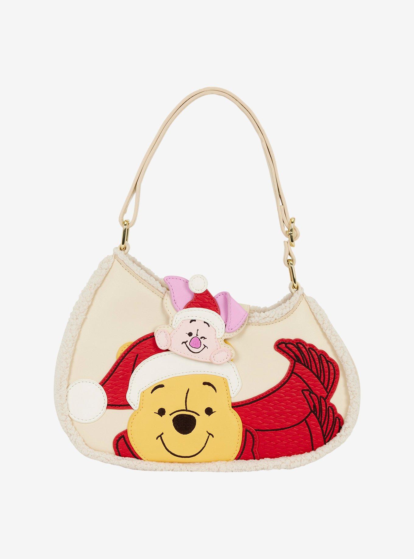 Loungefly Disney Winnie the Pooh Piglet & Pooh Bear Sherpa Shoulder Bag
