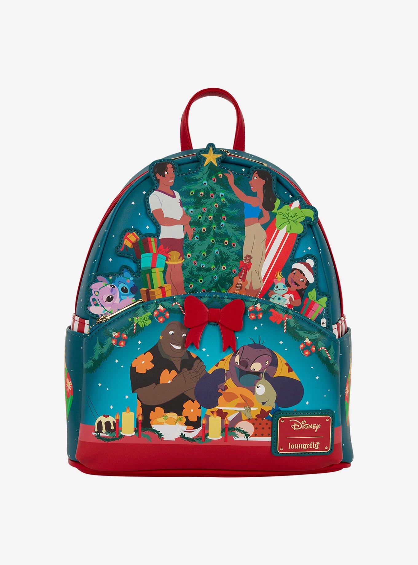 Loungefly Disney Lilo & Stitch Ohana Holiday Scene Light-Up Mini Backpack