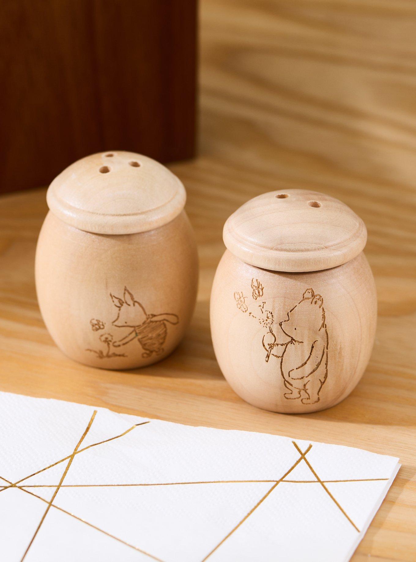 Disney Winnie the Pooh Piglet & Pooh Wood Salt and Pepper Shakers &mdash; BoxLunch Exclusive, , hi-res