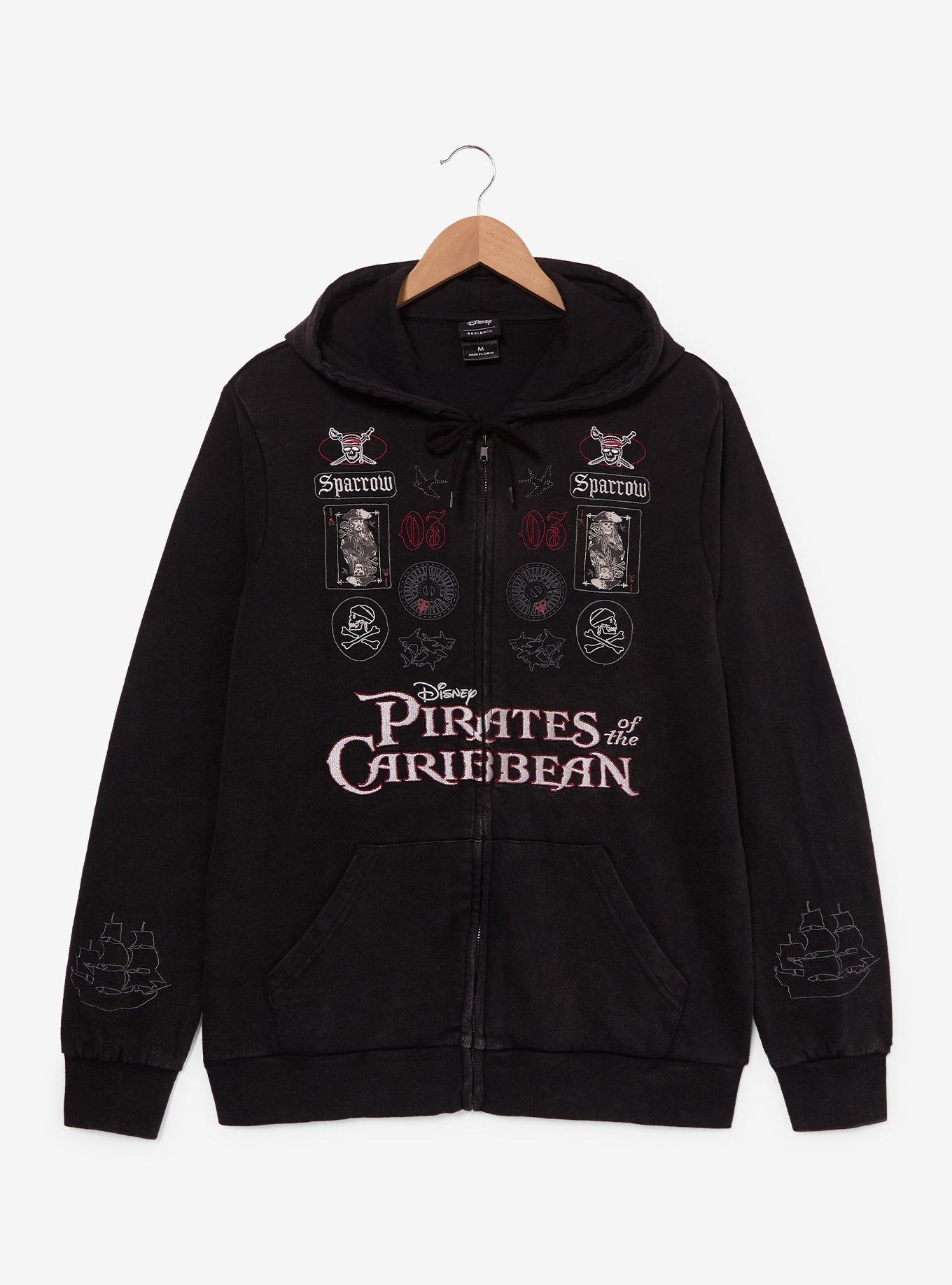 Disney Pirates of the Caribbean Zippered Hoodie - BoxLunch Exclusive, BLACK, hi-res view 1