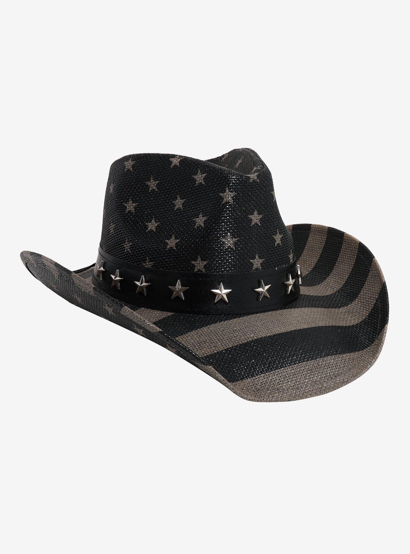 Black Stars & Stripes Cowboy Hat, , hi-res
