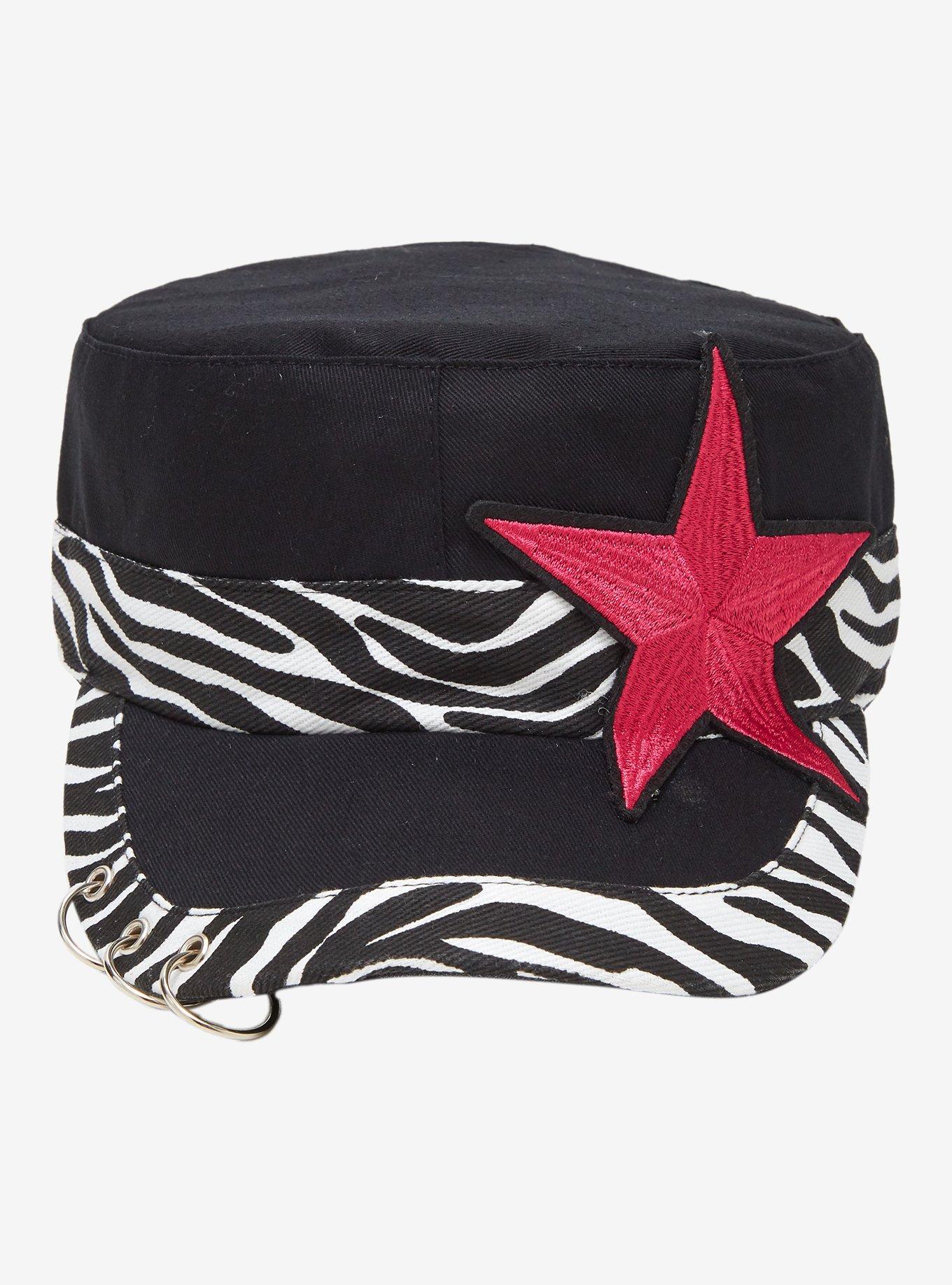 Zebra Stripe Star Pierced Cadet Hat, , hi-res