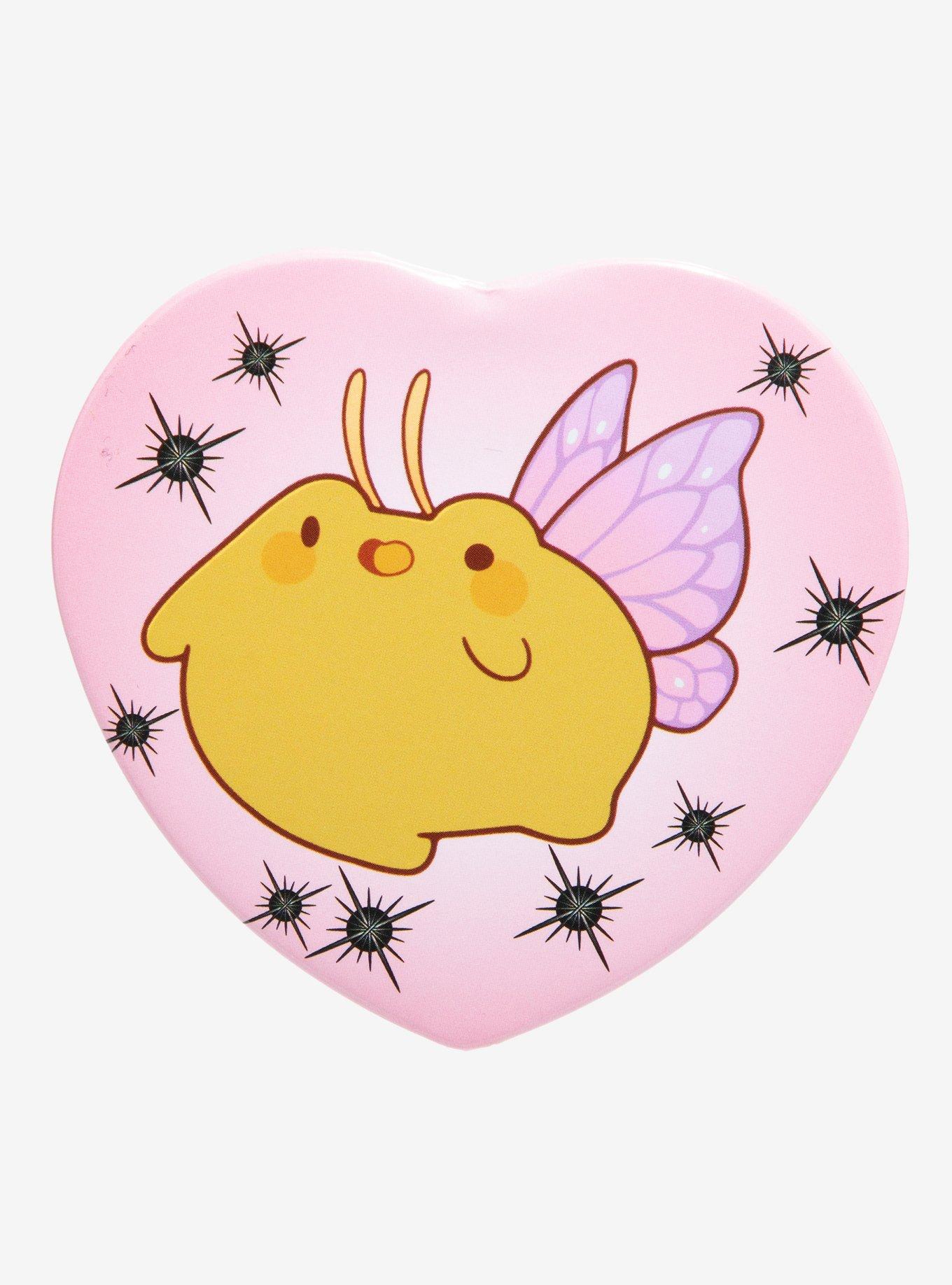 Fluttering Frog Fairy Heart-Shaped 3 Inch Button By Rhinlin, , hi-res