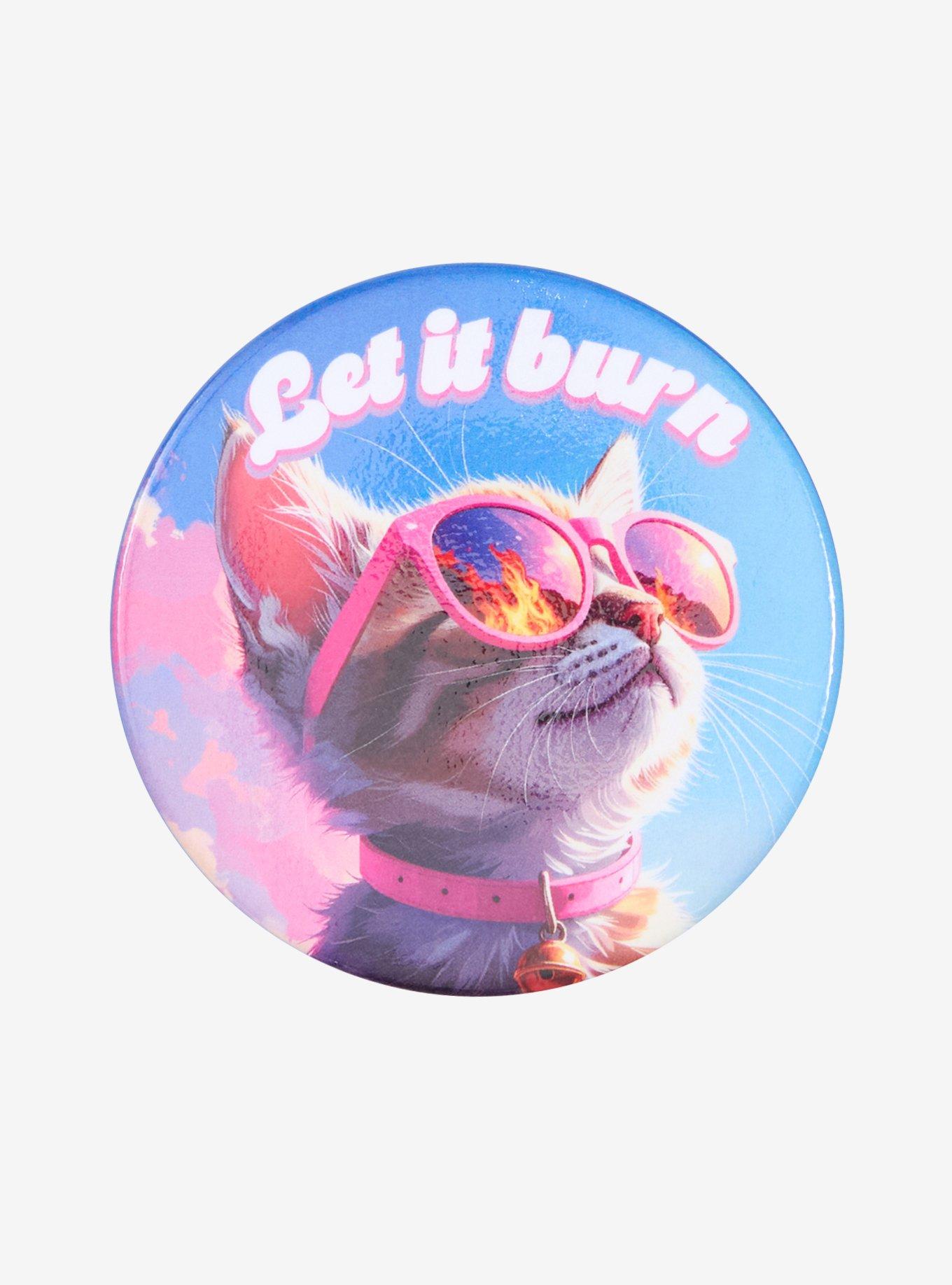 Let It Burn Cat 3 Inch Button, , hi-res
