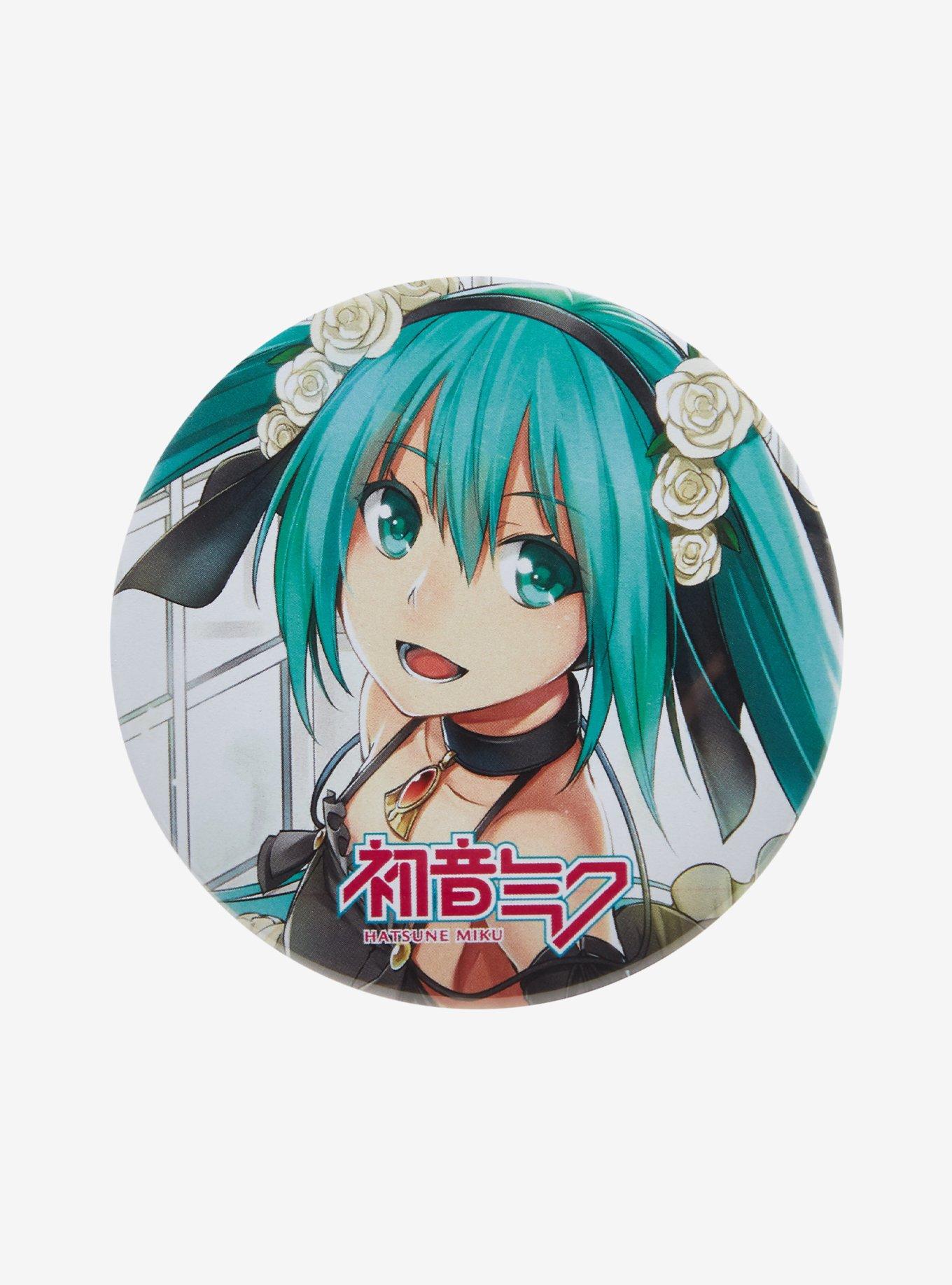 Hatsune Miku Portrait 3 Inch Button By Kuroshishi, , hi-res