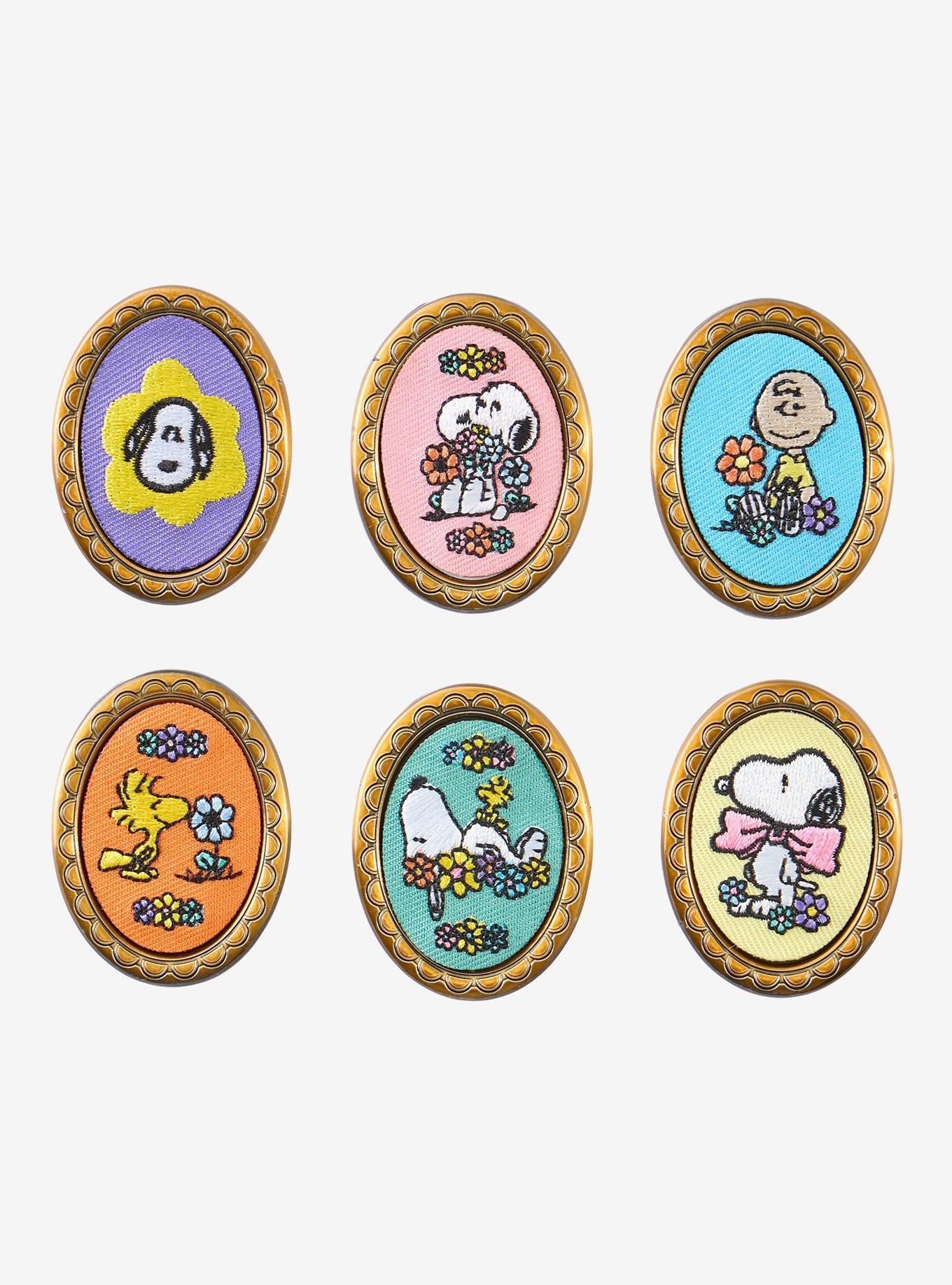 Peanuts Snoopy Embroidered Floral Characters Blind Box Enamel Pin - BoxLunch Exclusive, , hi-res