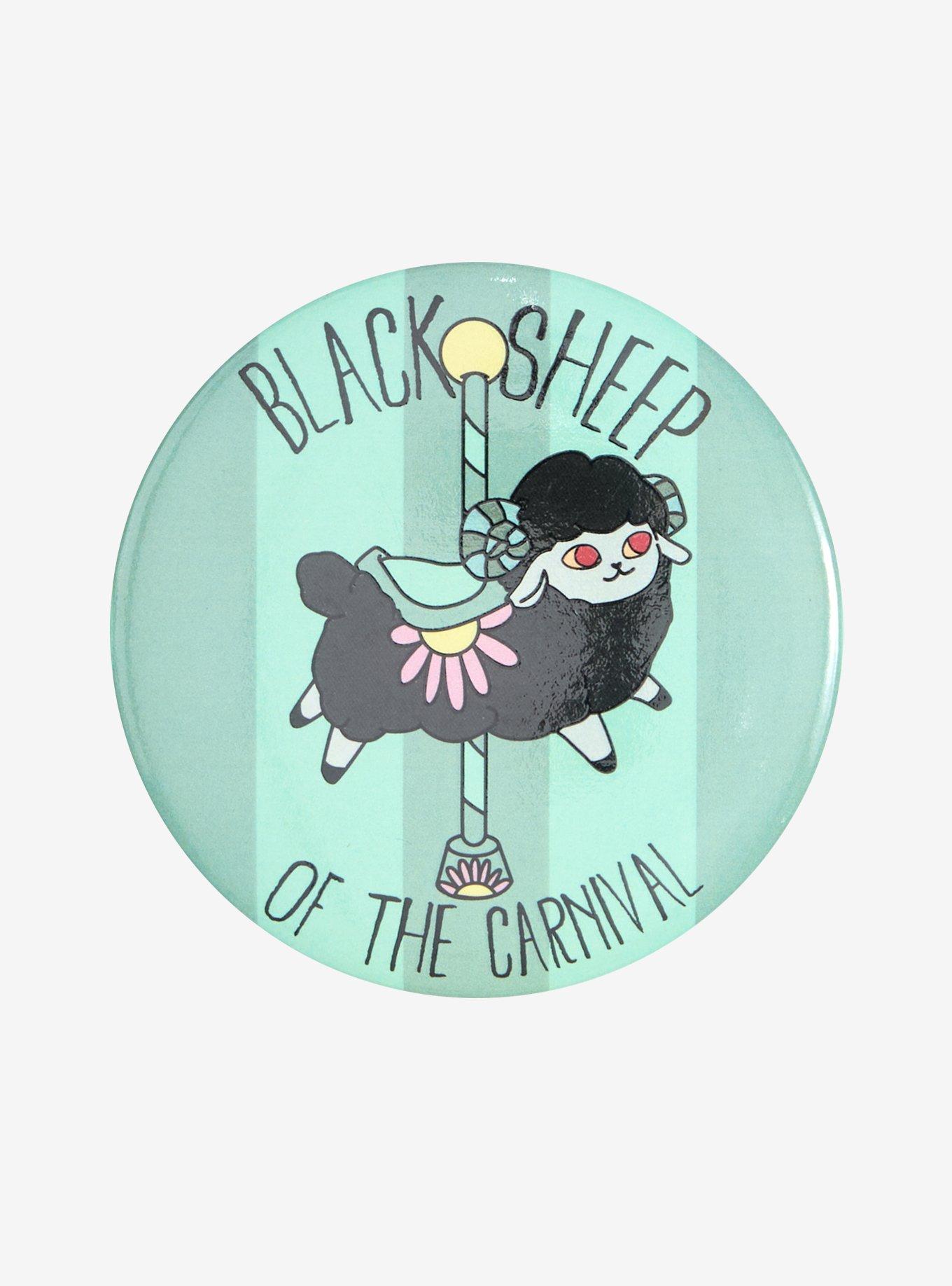 Black Sheep Carousel 3 Inch Button By Guild Of Calamity, , hi-res