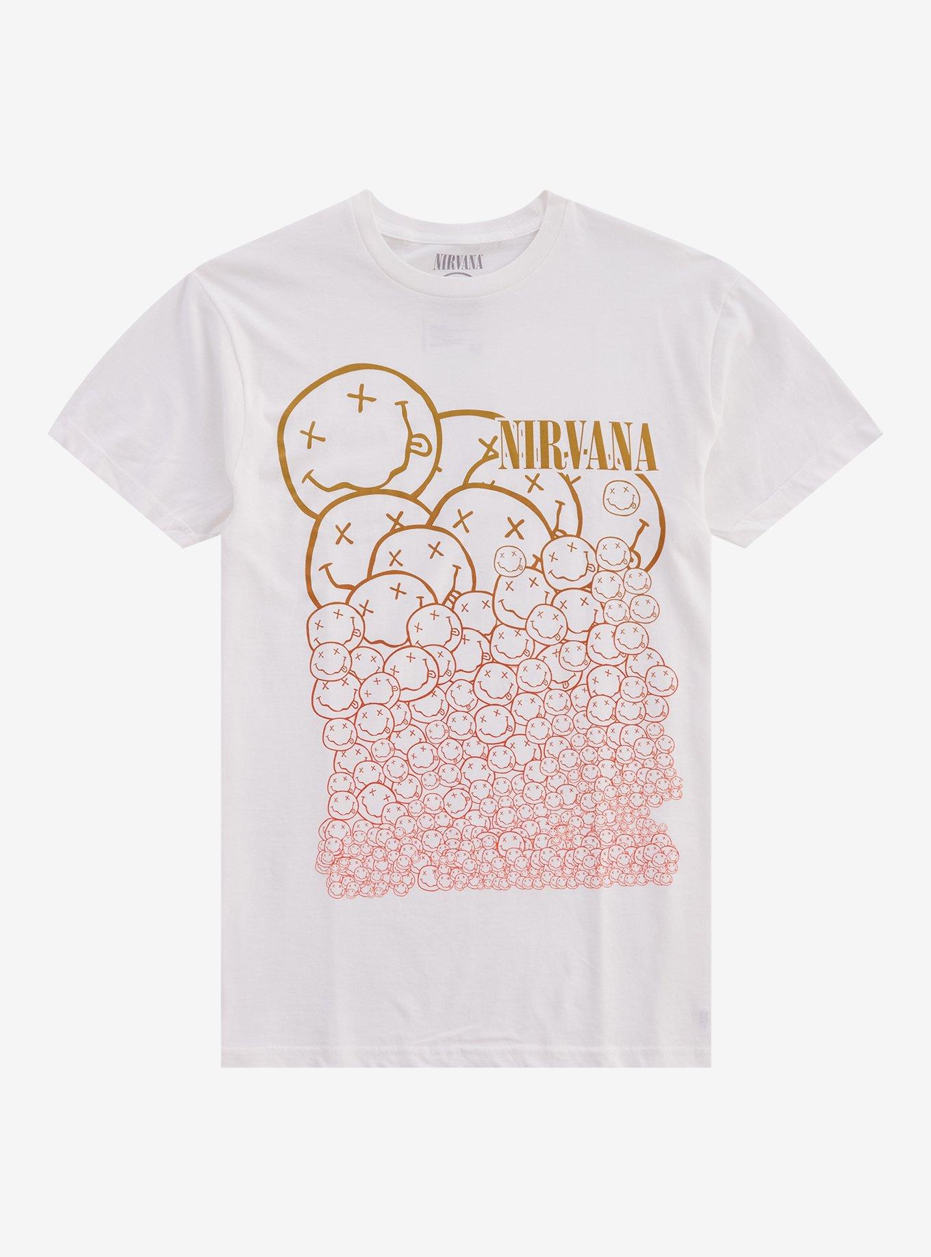 Nirvana Stacked Smile Faces T-Shirt, , hi-res