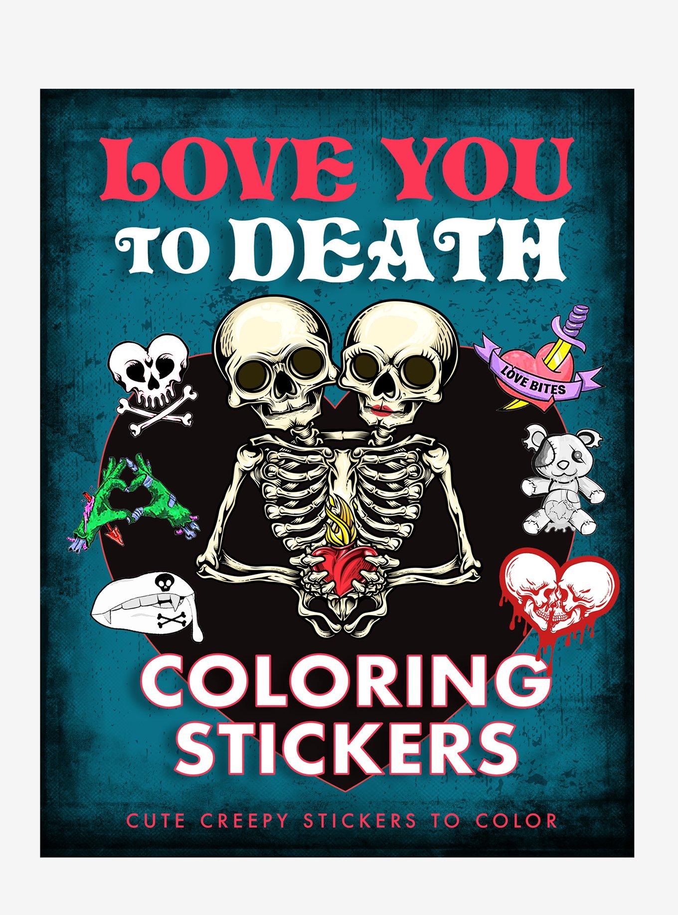 Love You To Death Coloring Stickers Book, , hi-res