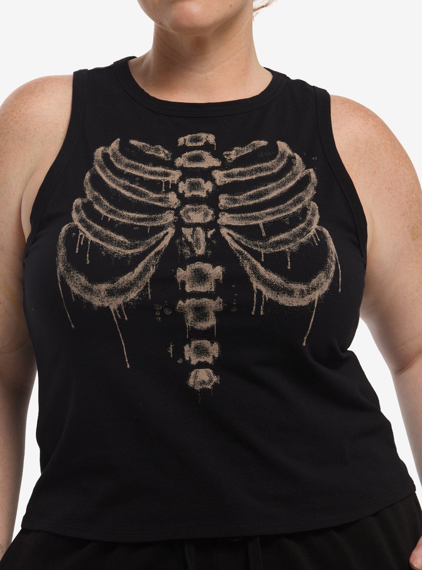 Bleached Rib Cage Girls Muscle Tank Top Plus Size, , hi-res