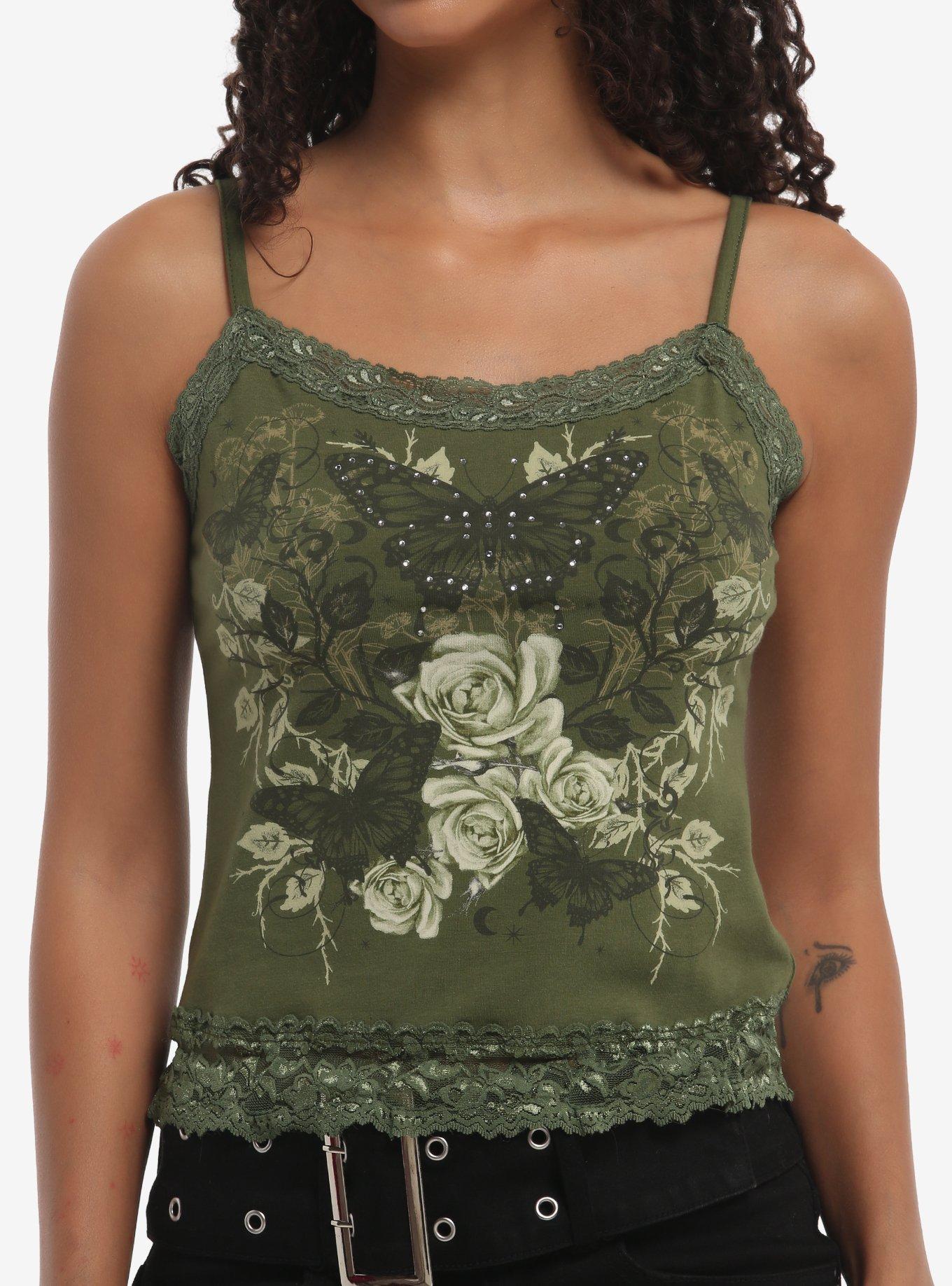 Thorn & Fable Rose Butterfly Lace Girls Cami, , hi-res