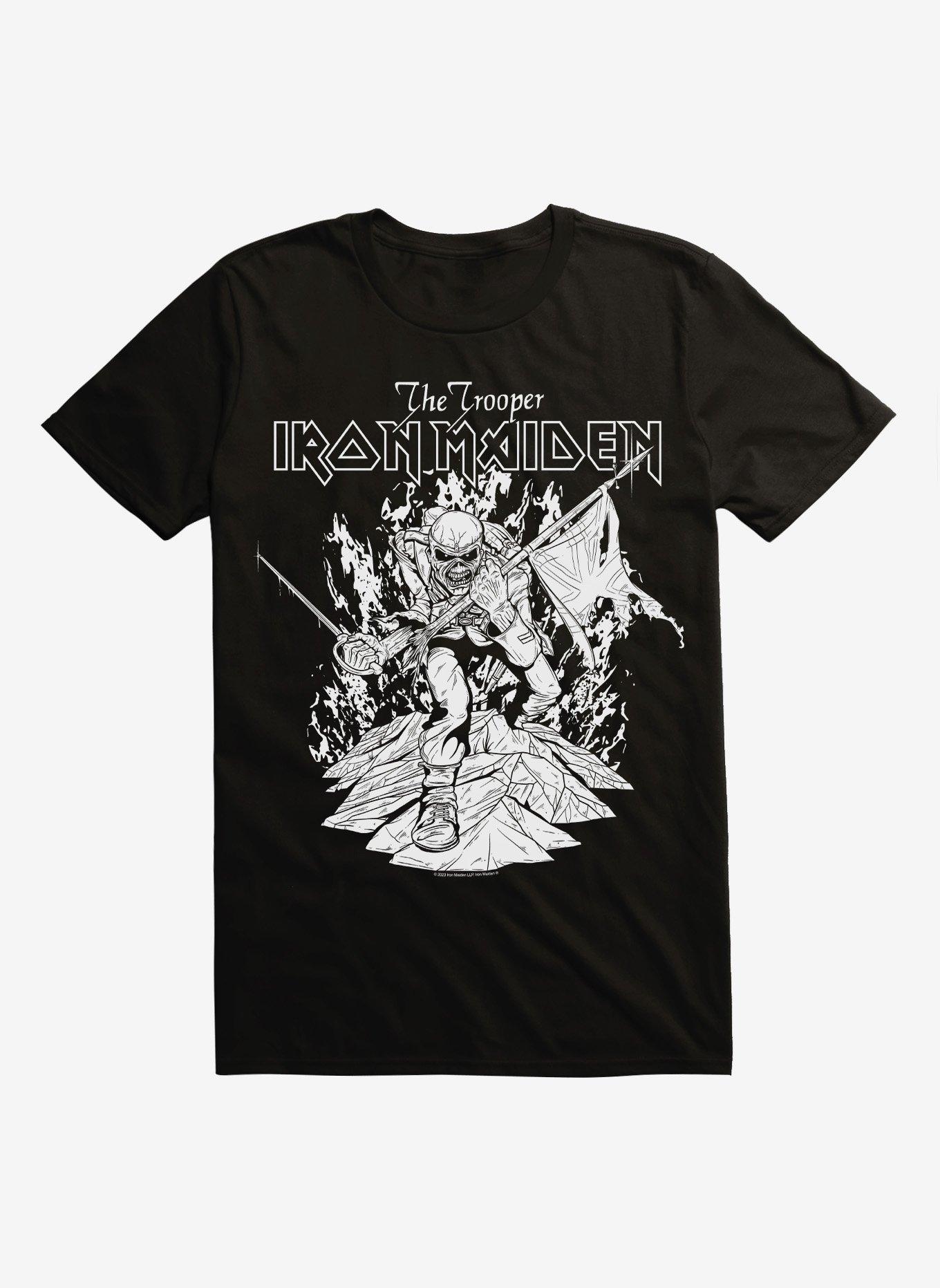 Iron Maiden The Trooper Black And White T-Shirt