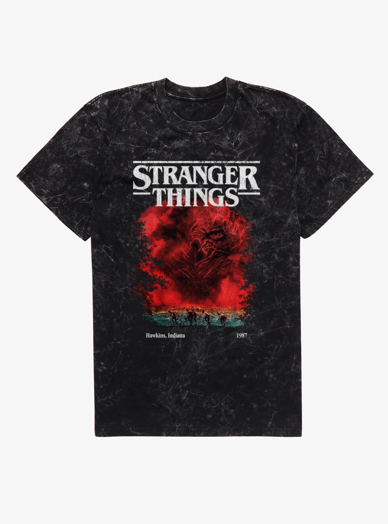 Stranger Things Vecna Hawkins Poster Mineral Wash T-Shirt, , hi-res