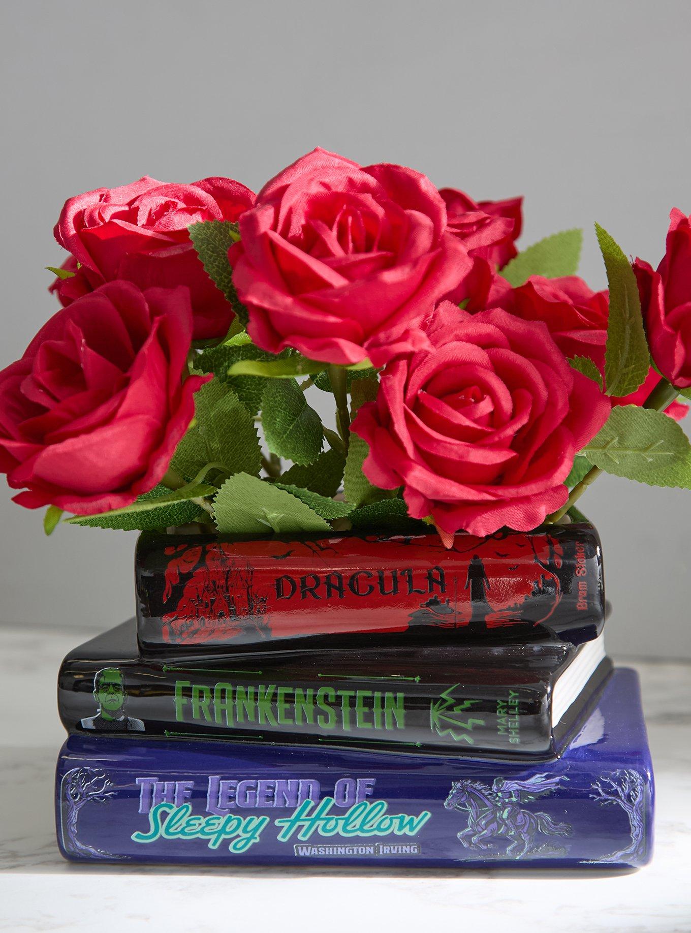 Horror Book Stack Figural Vase, , hi-res