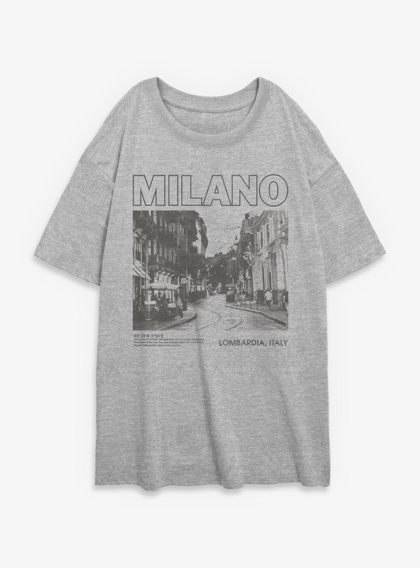 Milano Lombardia Italy Girls Oversized T-Shirt, ATH HTR, hi-res view 1