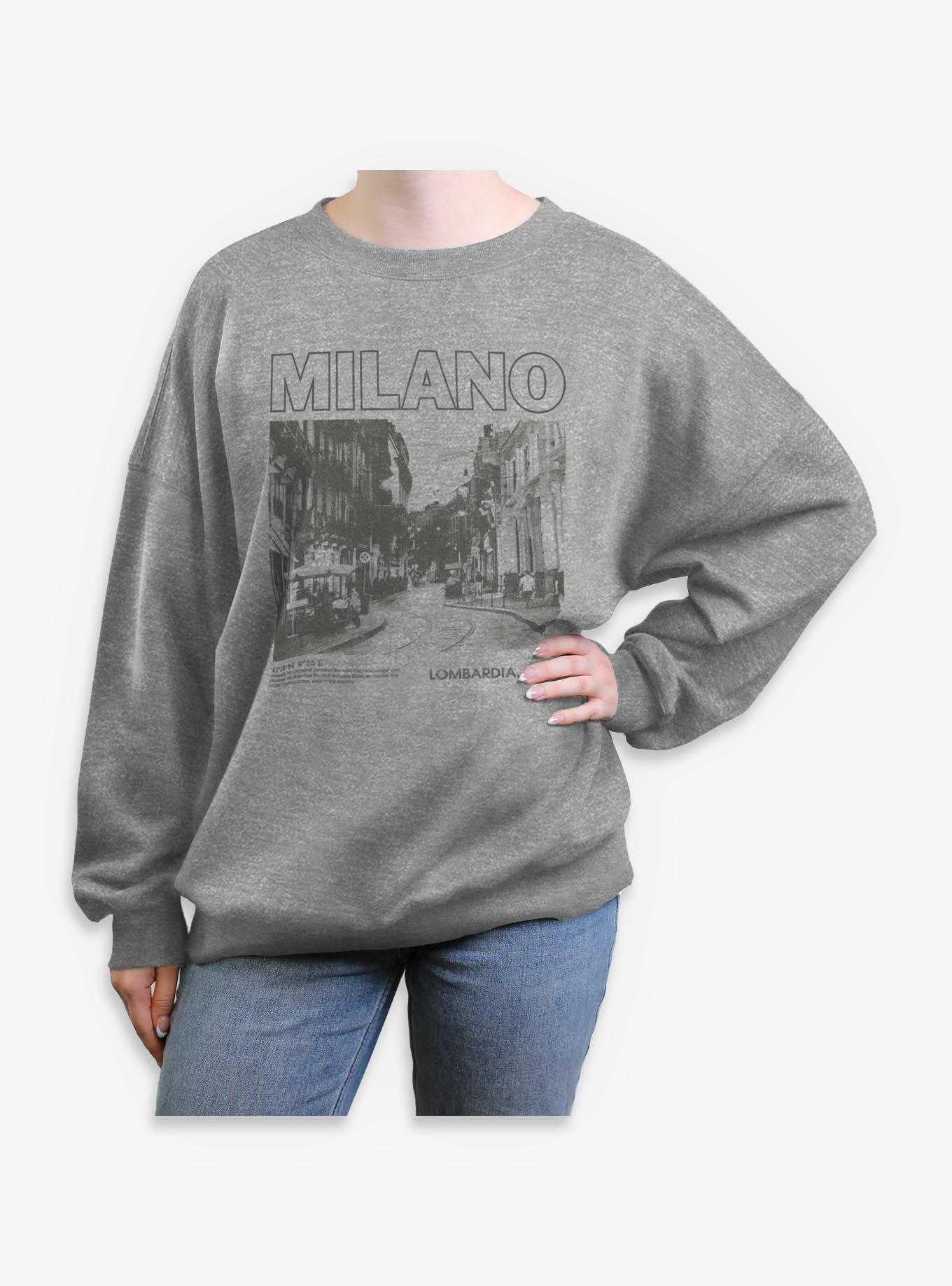 Milano Lombardia Italy Girls Oversized Sweatshirt, , hi-res