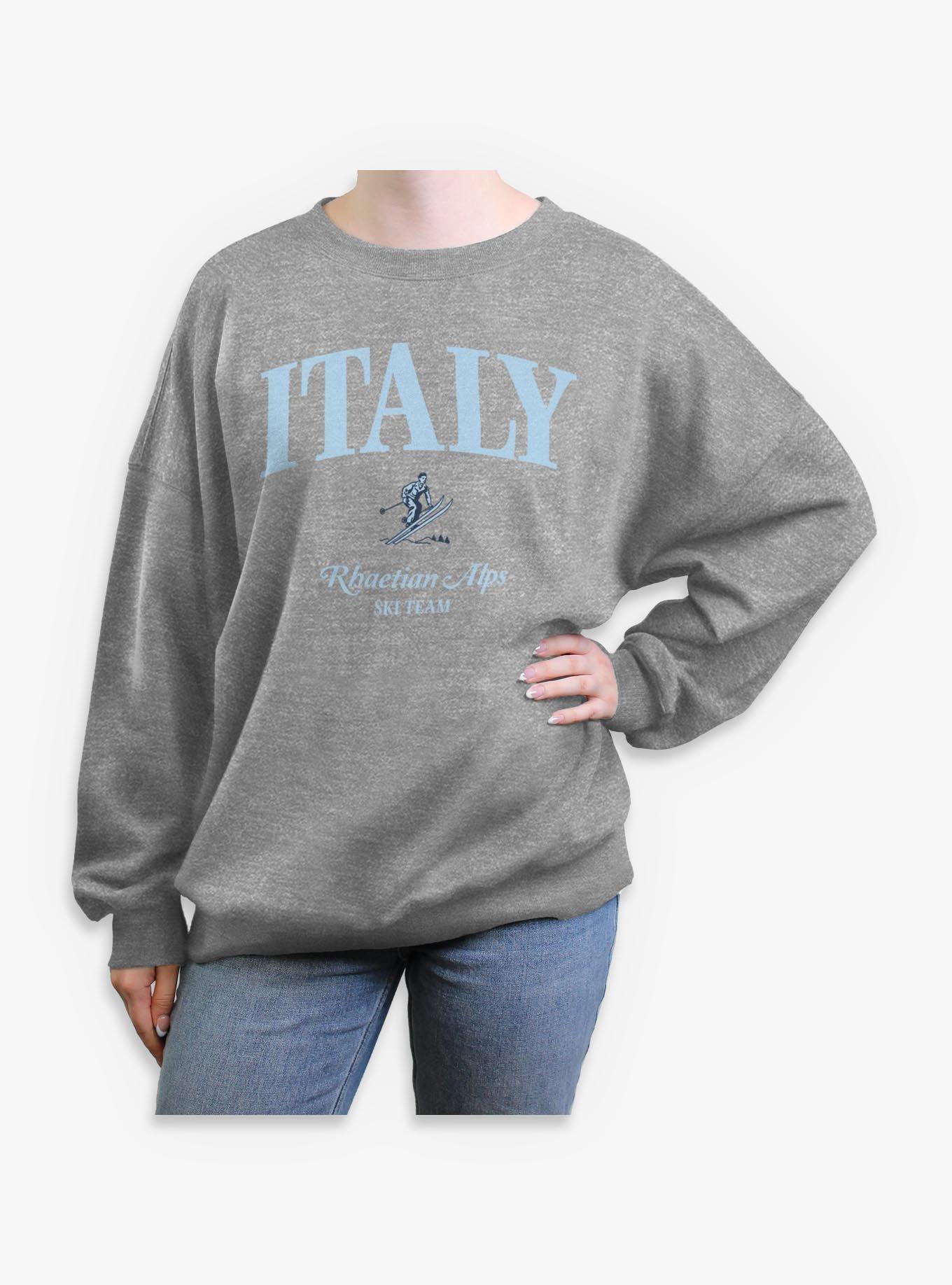 Italy Rhaetian Alps Ski Team Girls Oversized Sweatshirt