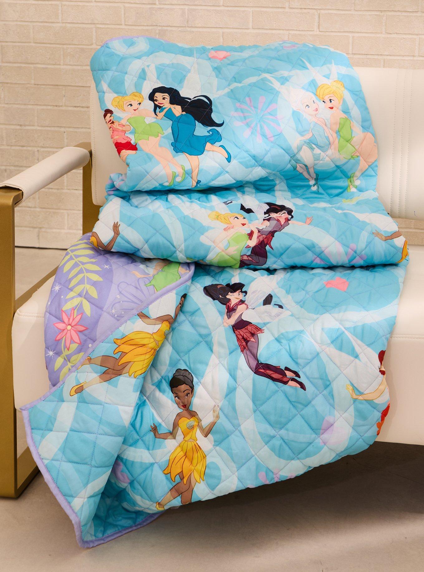 Disney Fairies Tinker Bell and Friends Retro Quilted Blanket &mdash; BoxLunch Exclusive, , hi-res