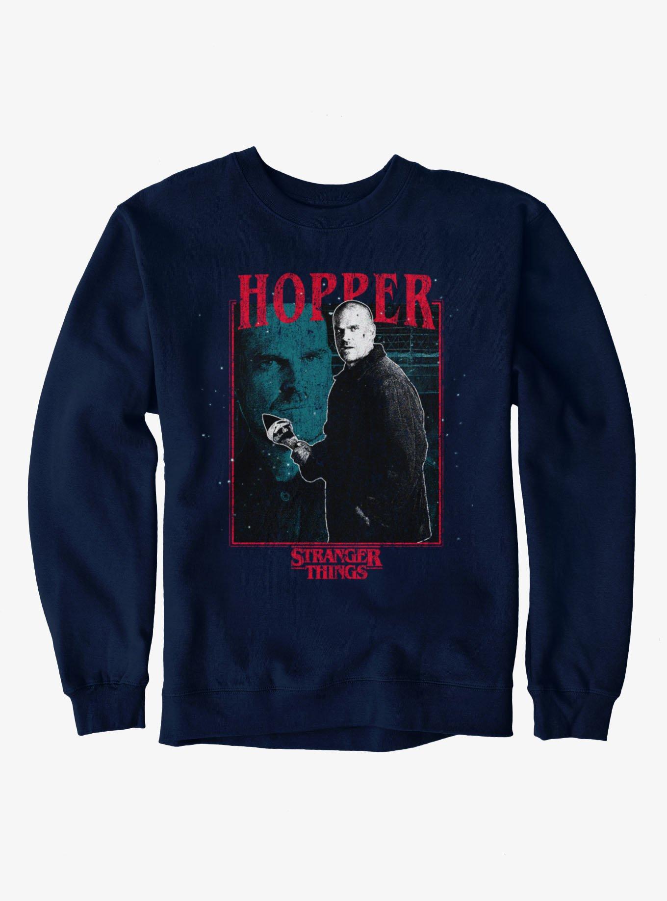 Stranger Things Hopper Action Collage Sweatshirt, , hi-res