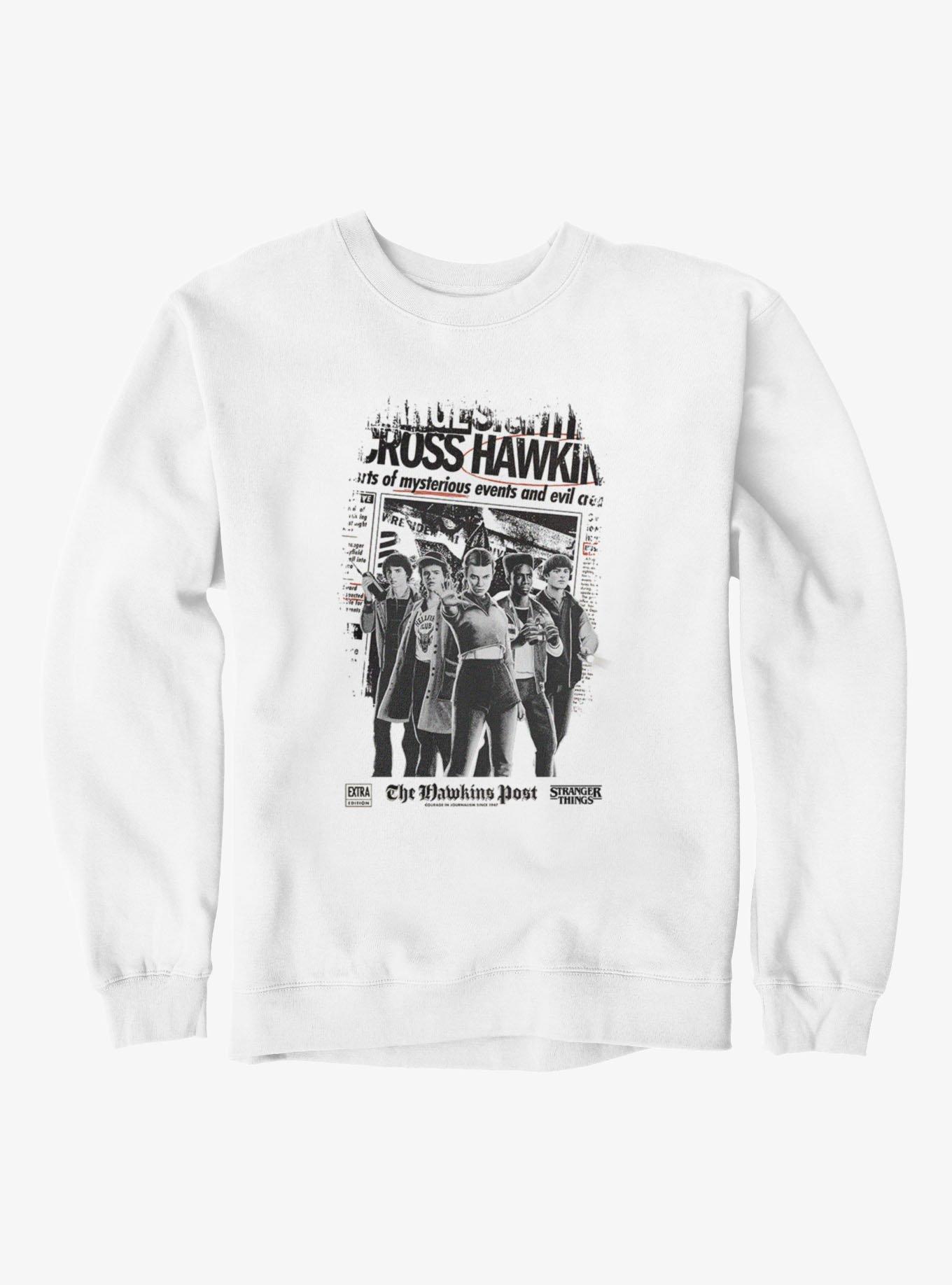 Stranger Things Hawkins Newspaper Poster Sweatshirt, , hi-res