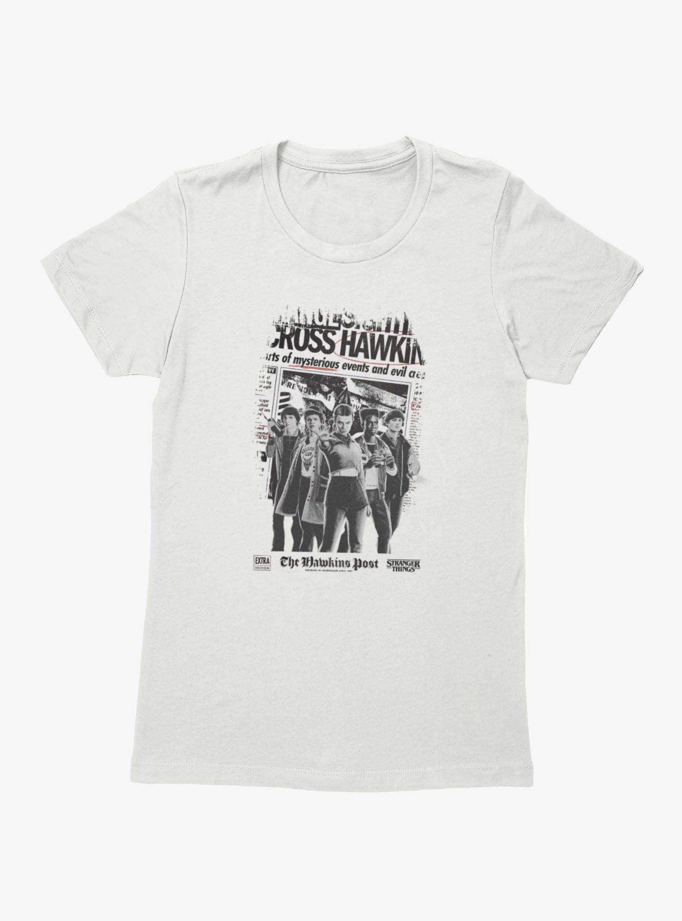Stranger Things Hawkins Newspaper Poster Womens T-Shirt, , hi-res