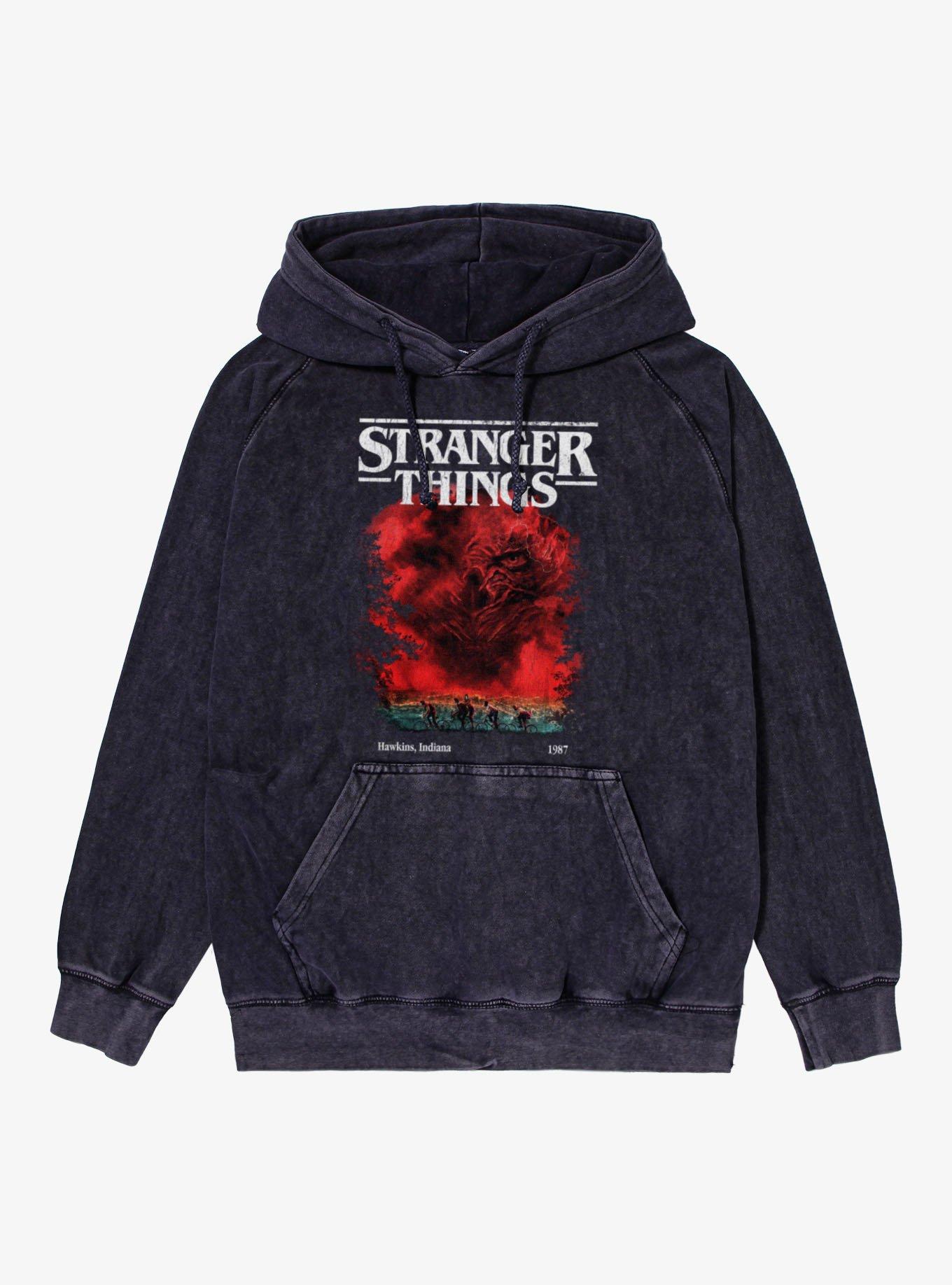 Stranger Things Vecna Hawkins Poster Mineral Wash Hoodie, , hi-res