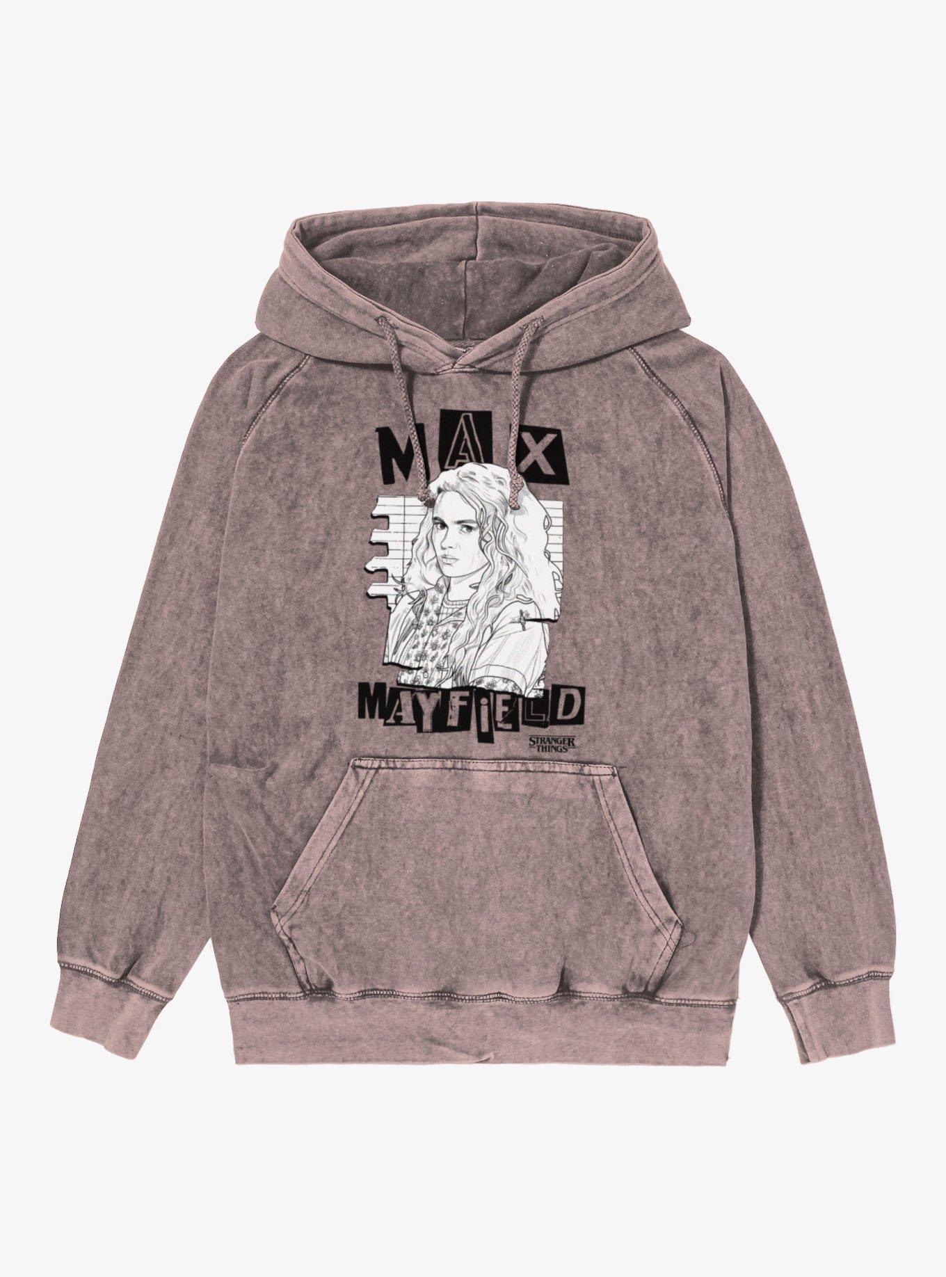 Stranger Things Max Mayfield Sketch Mineral Wash Hoodie, , hi-res