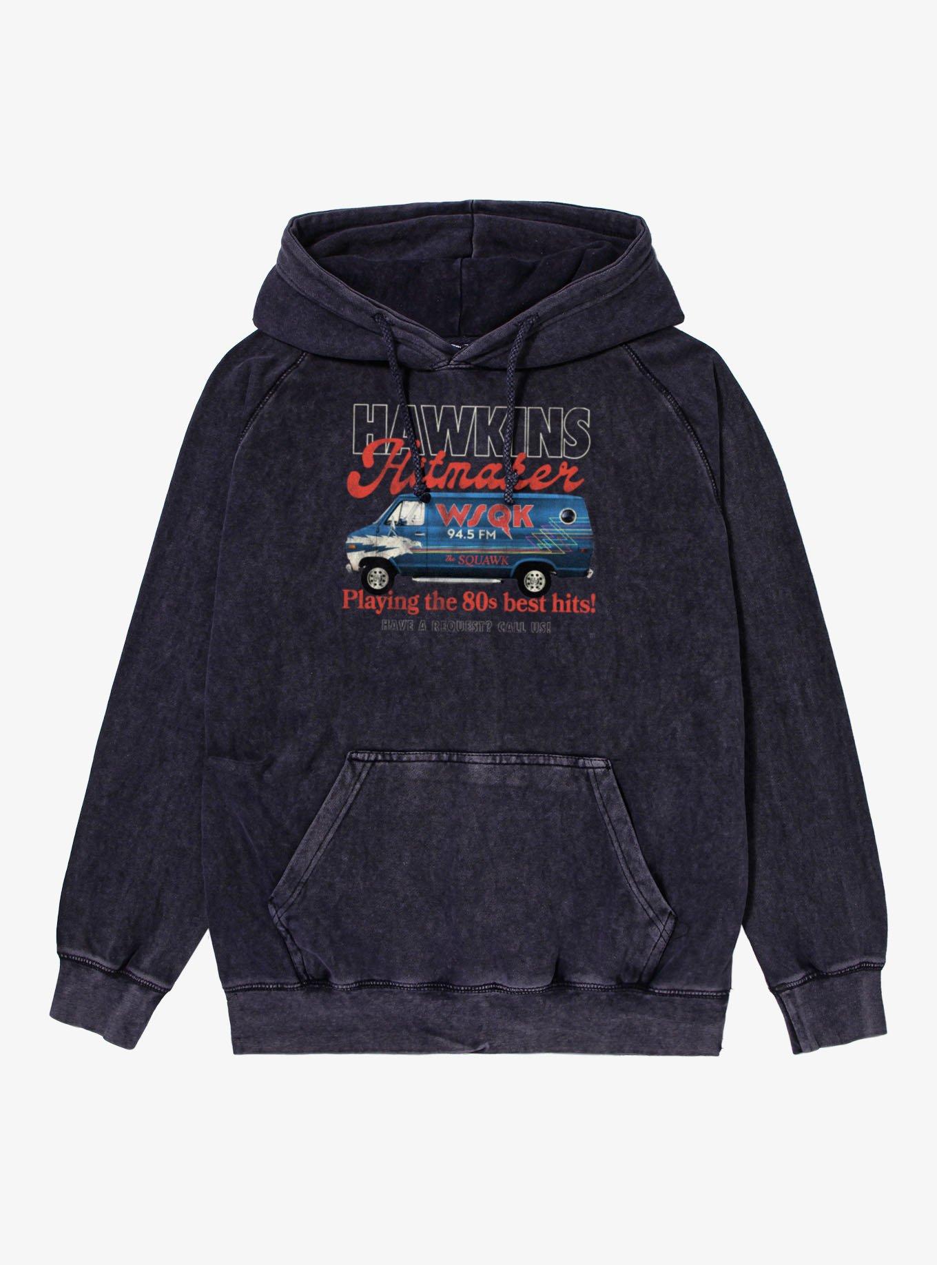 Stranger Things WSQK The 80'S Van Mineral Wash Hoodie, , hi-res