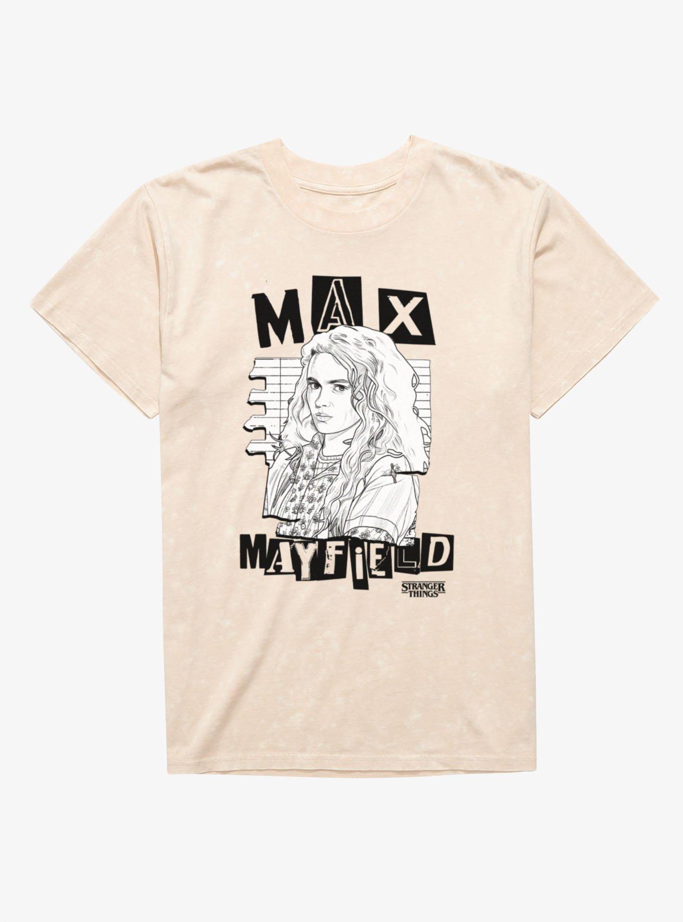 Stranger Things Max Mayfield Sketch Mineral Wash T-Shirt, , hi-res