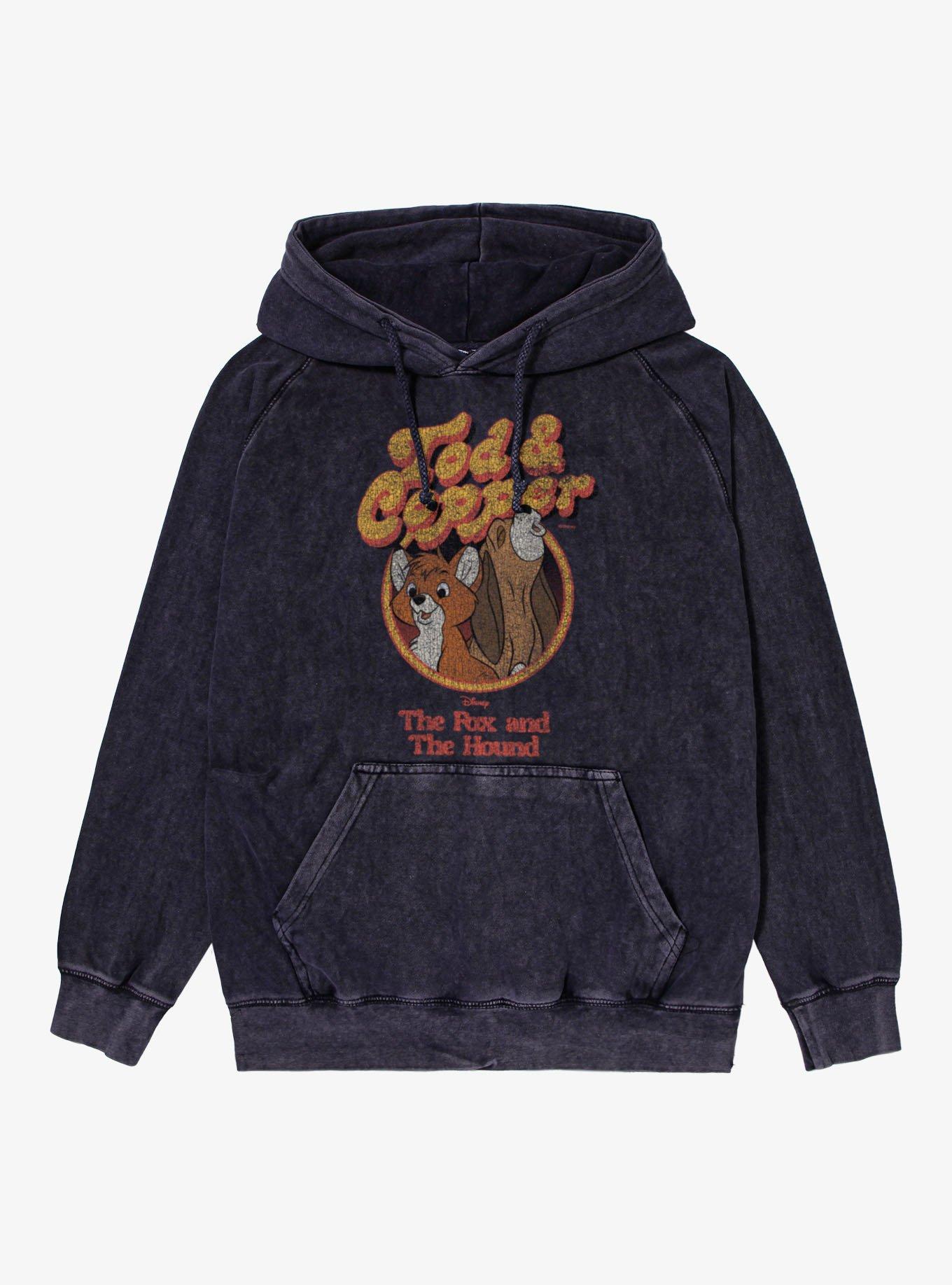 Disney Fox And The Hound Tod And Cooper Howl Mineral Wash Hoodie, , hi-res