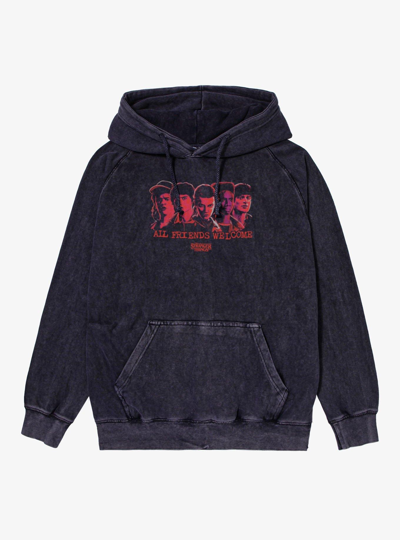 Stranger Things Friends Welcome Faces Hoodie, VINTAGE BLACK, hi-res