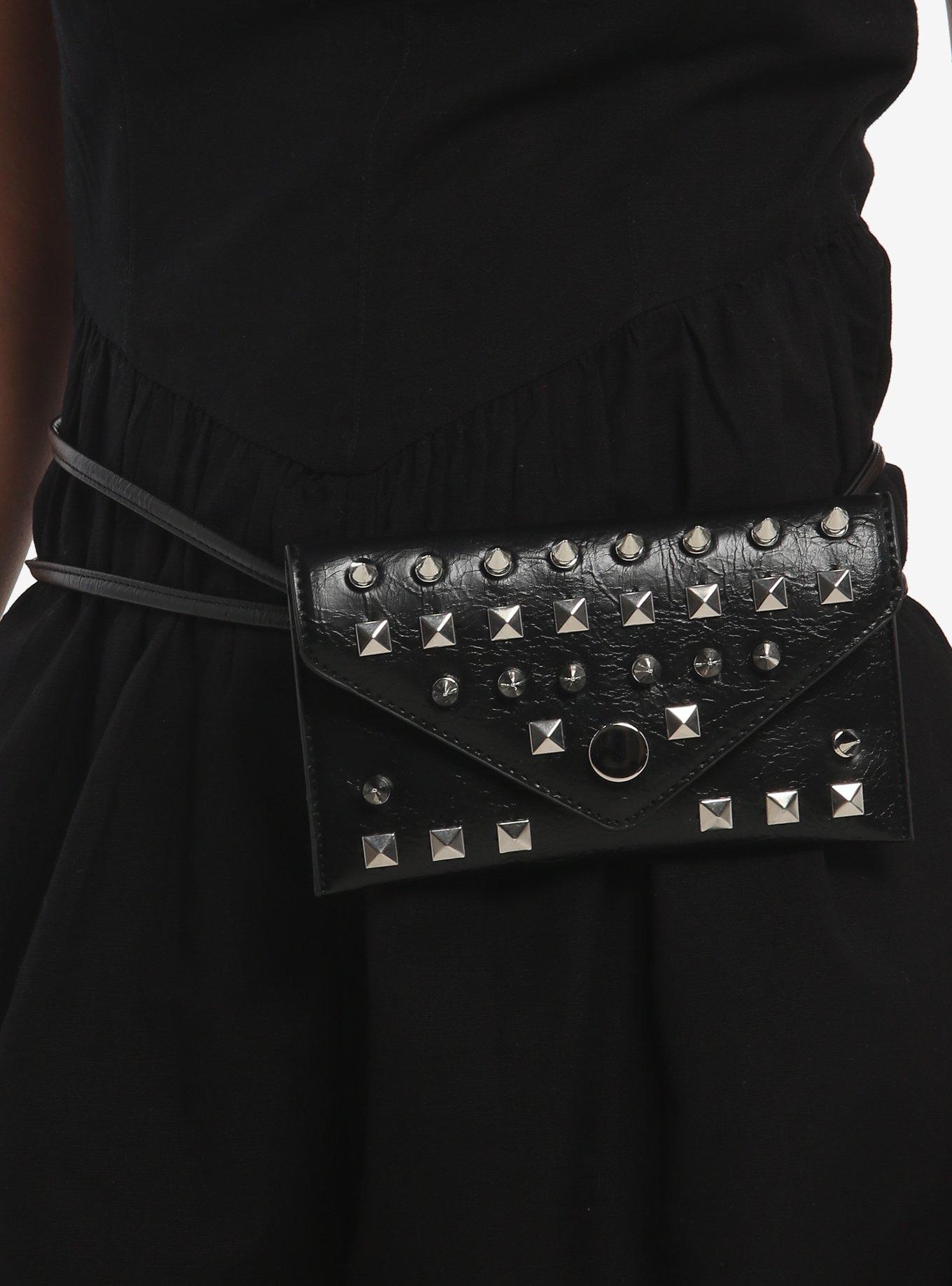 Social Collision Stud Faux Leather Mini Belt Bag, , hi-res