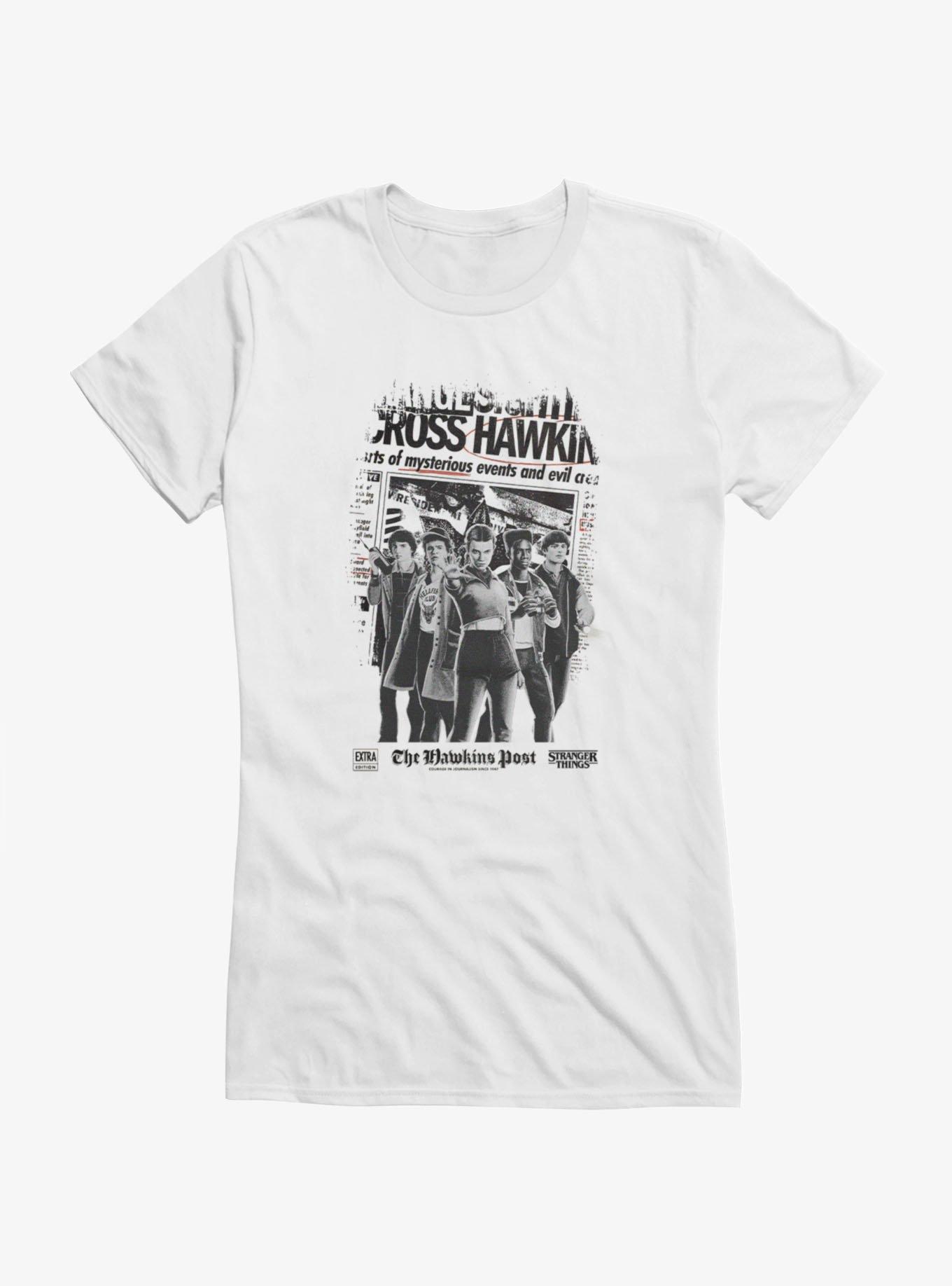 Stranger Things Hawkins Newspaper Girls T-Shirt