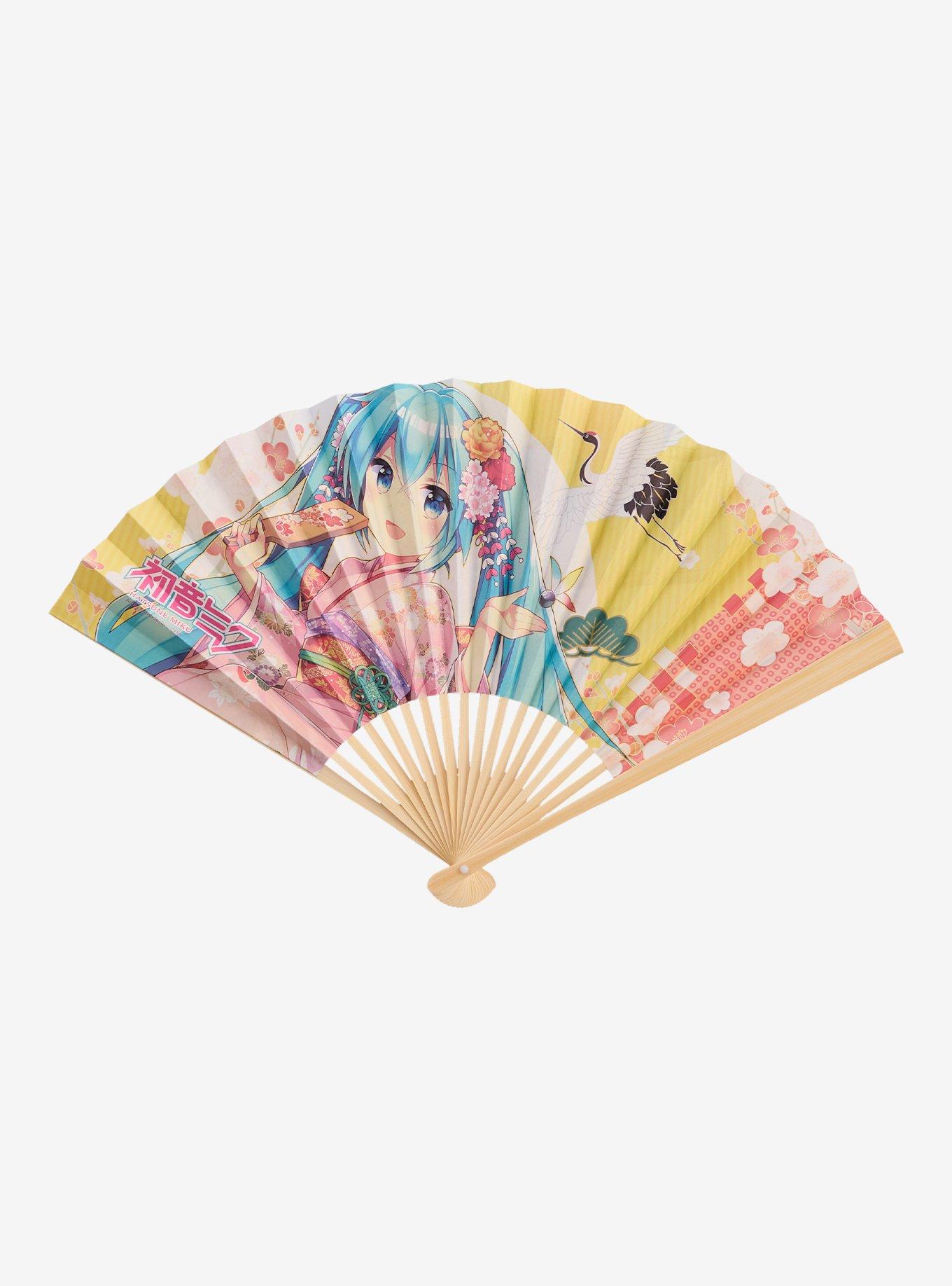 Hatsune Miku Floral Double-Sided Handheld Fan, , hi-res