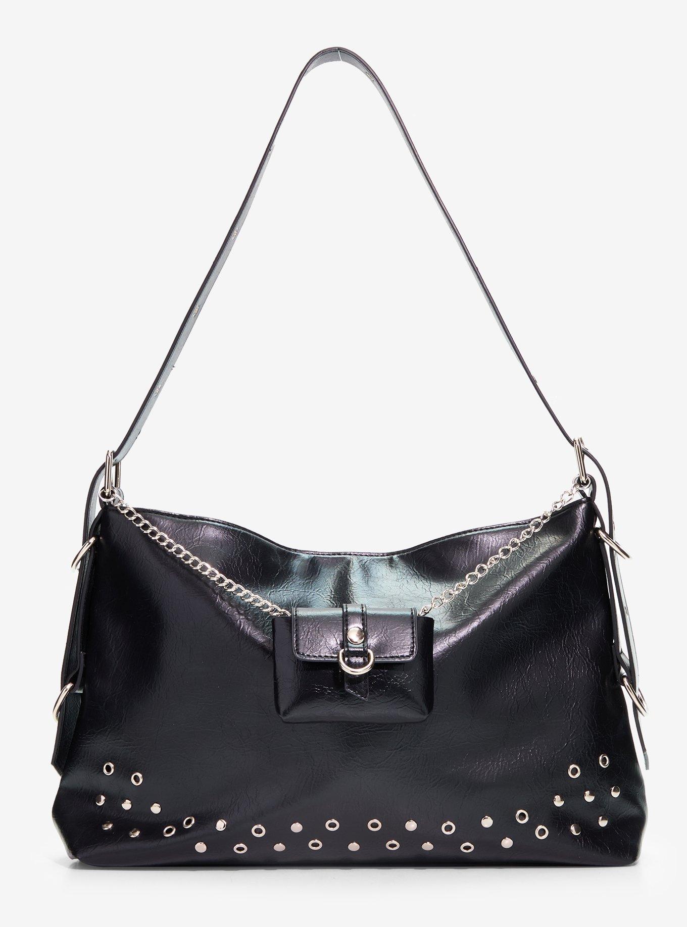 Social Collision Black Grommet Stud Shoulder Bag | Hot Topic