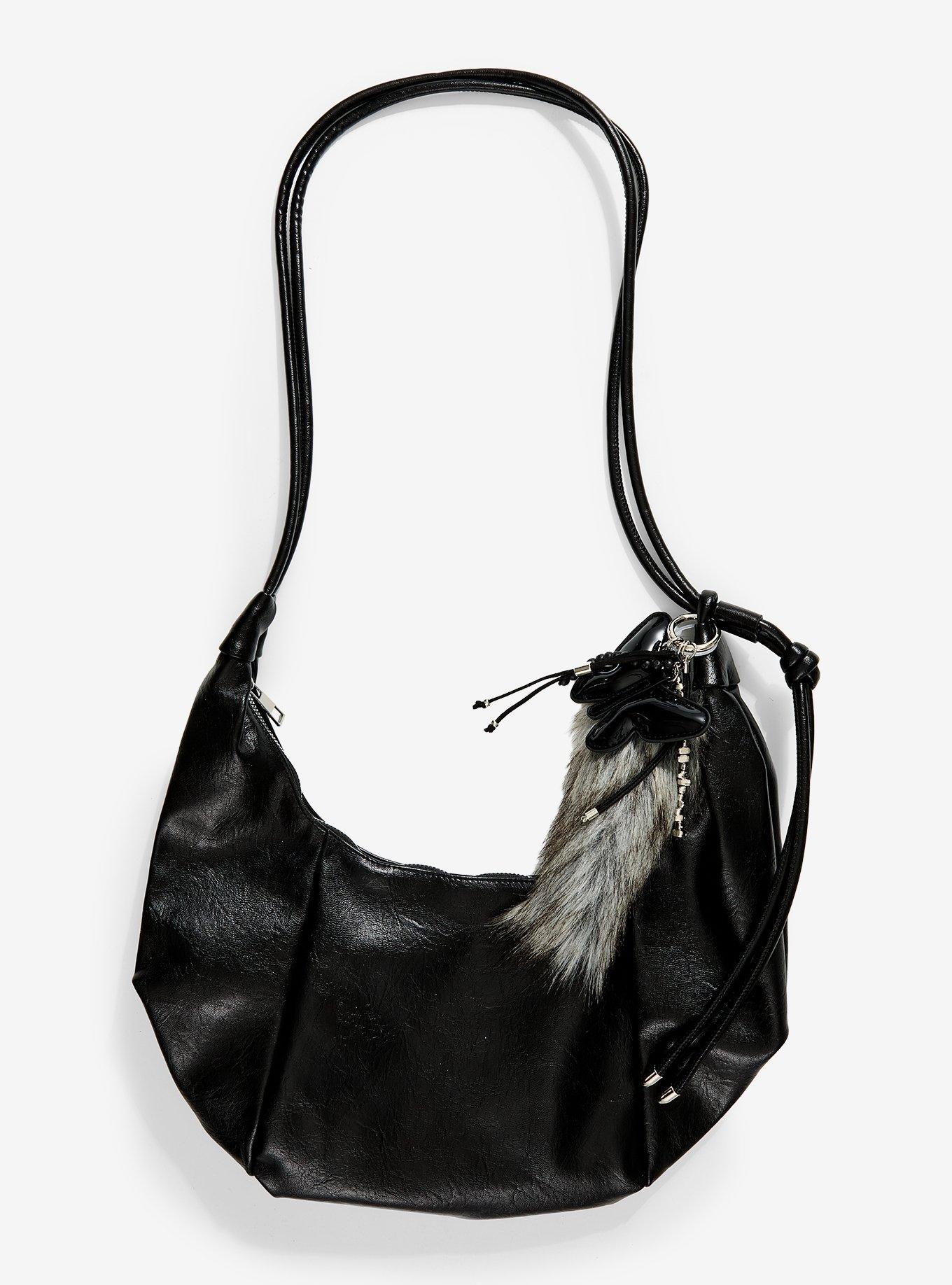 Cosmic Aura Black Fox Tail Shoulder Bag, , hi-res