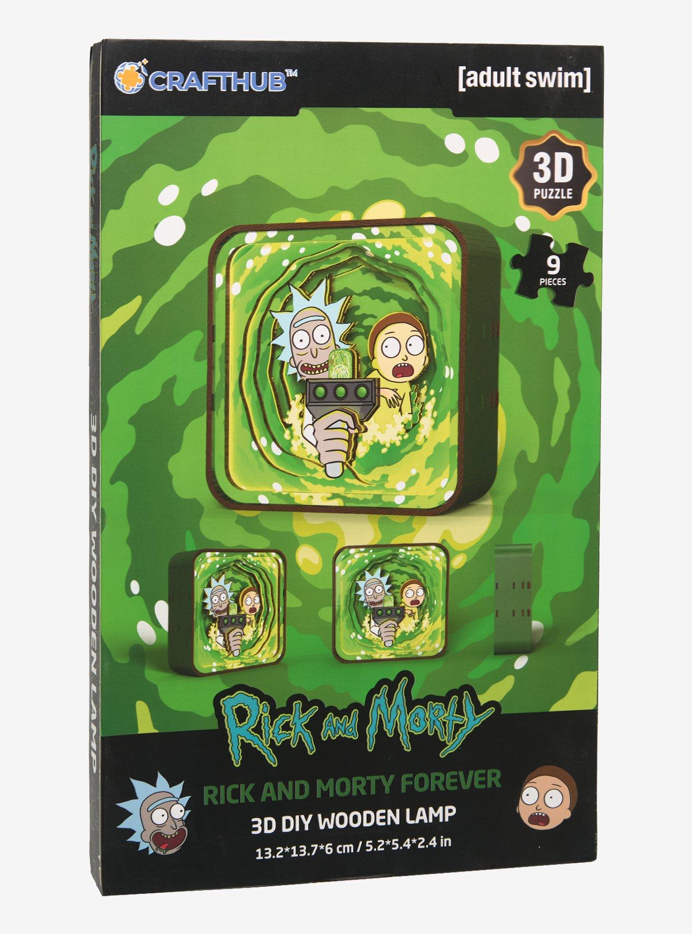 Rick And Morty 3D LED Lamp Wooden Puzzle, , hi-res