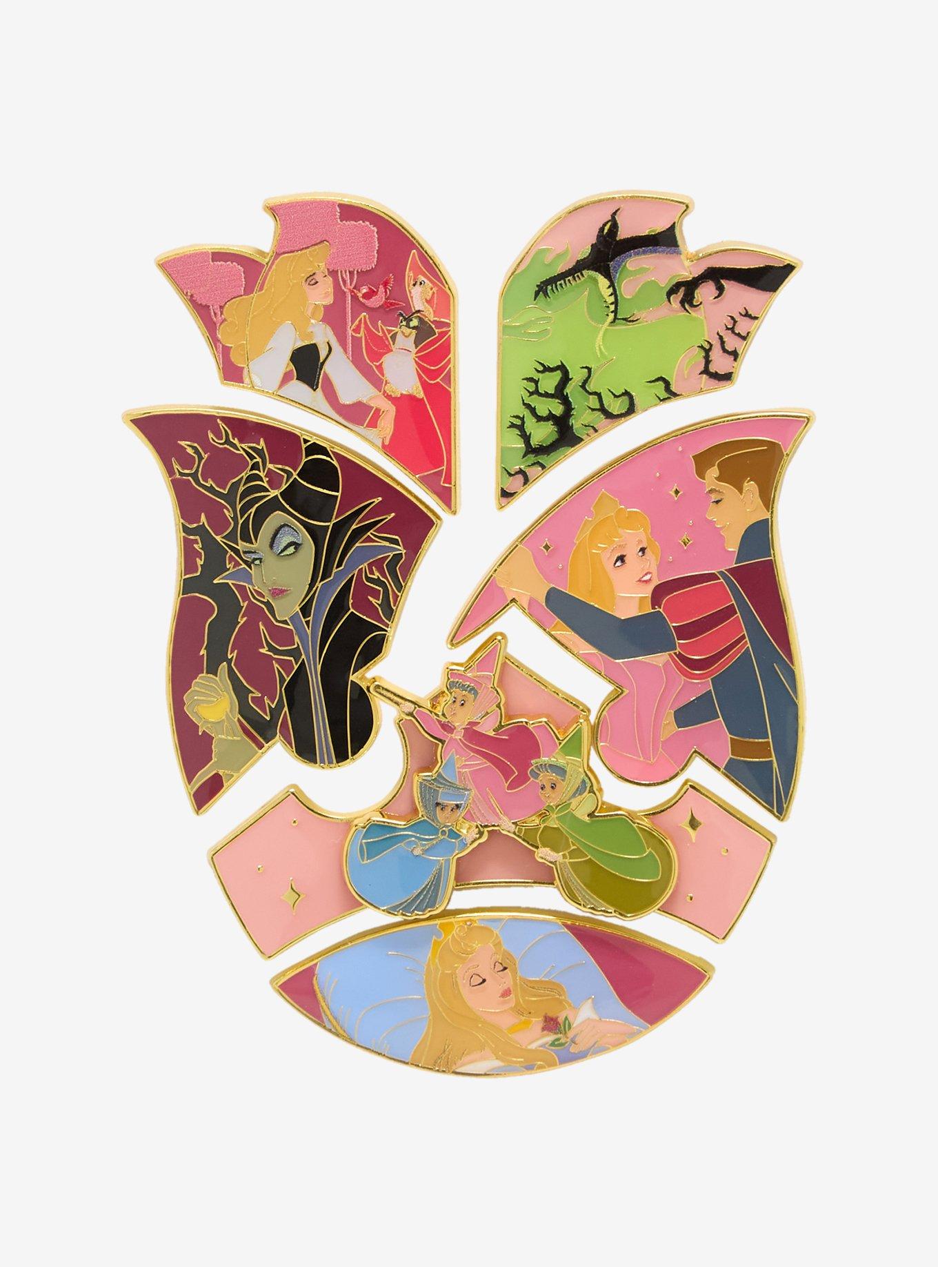 Loungefly Disney Sleeping Beauty Rose Blind Box Puzzle Enamel Pin - BoxLunch Exclusive, , hi-res