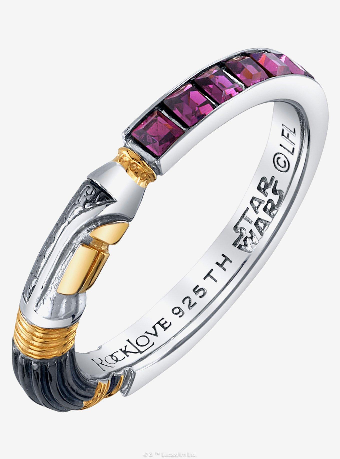 Star Wars X RockLove Mace Windu Crystal Lightsaber Ring, , hi-res