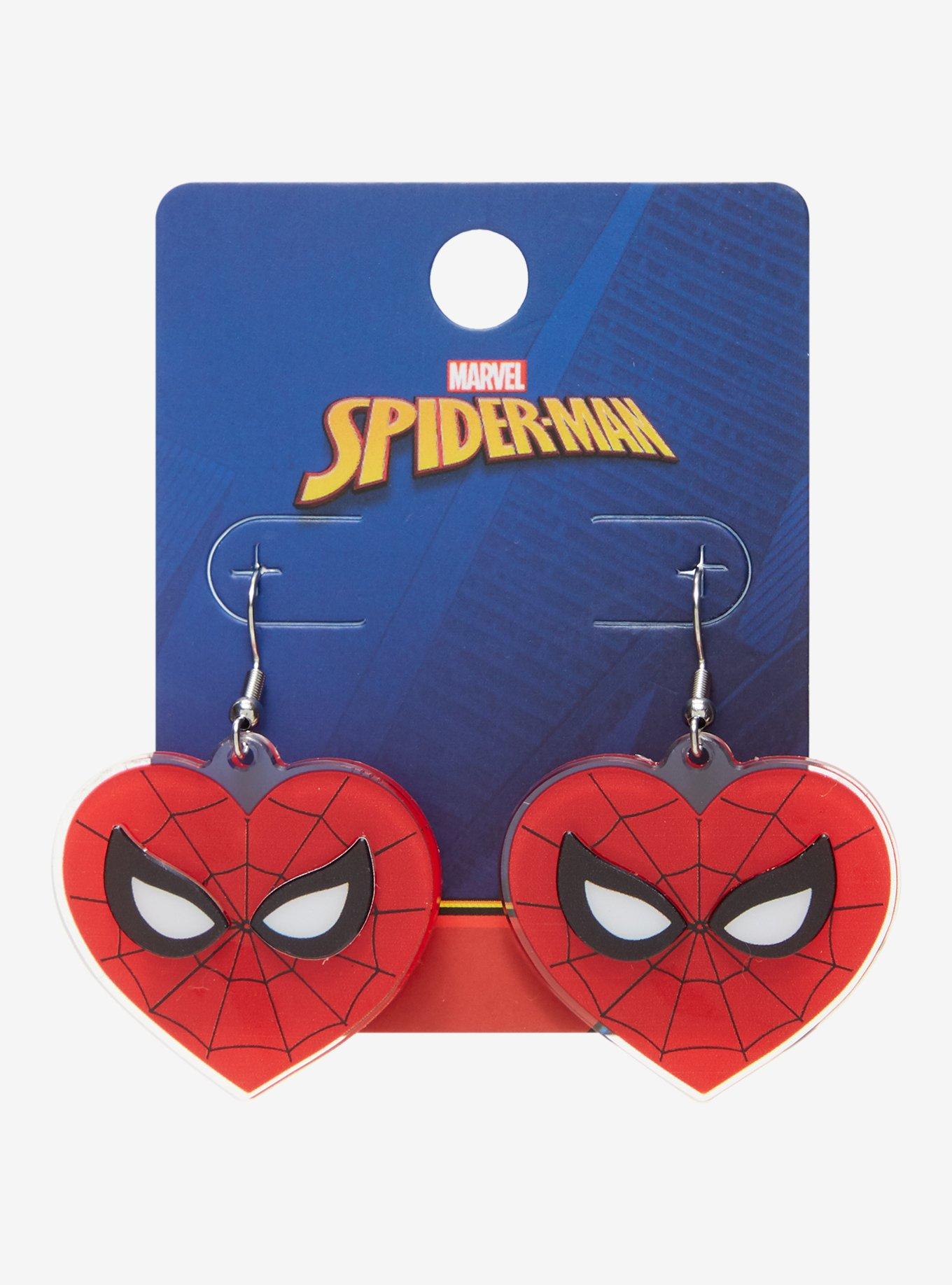 Marvel Spider-Man Heart Drop Earrings, , hi-res