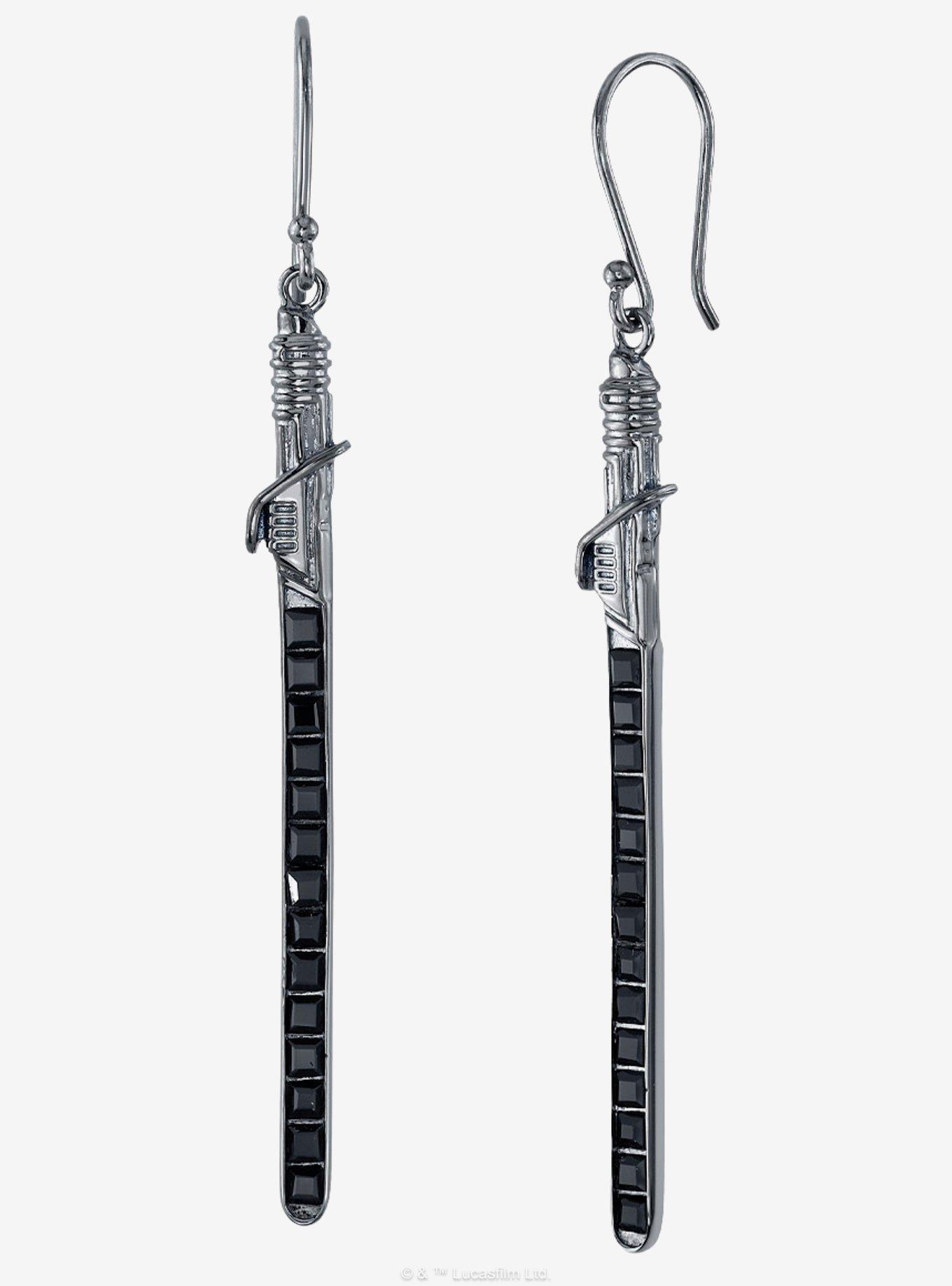 Star Wars X RockLove Darksaber Crystal Lightsaber Earrings