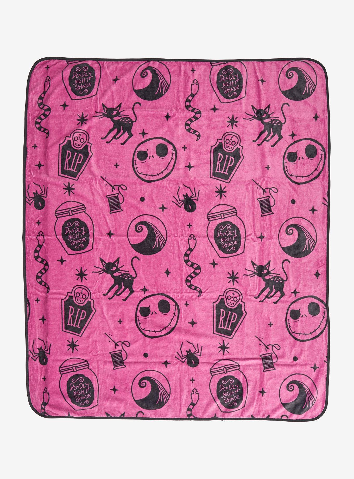 The Nightmare Before Christmas Magenta Icon Throw Blanket, , hi-res