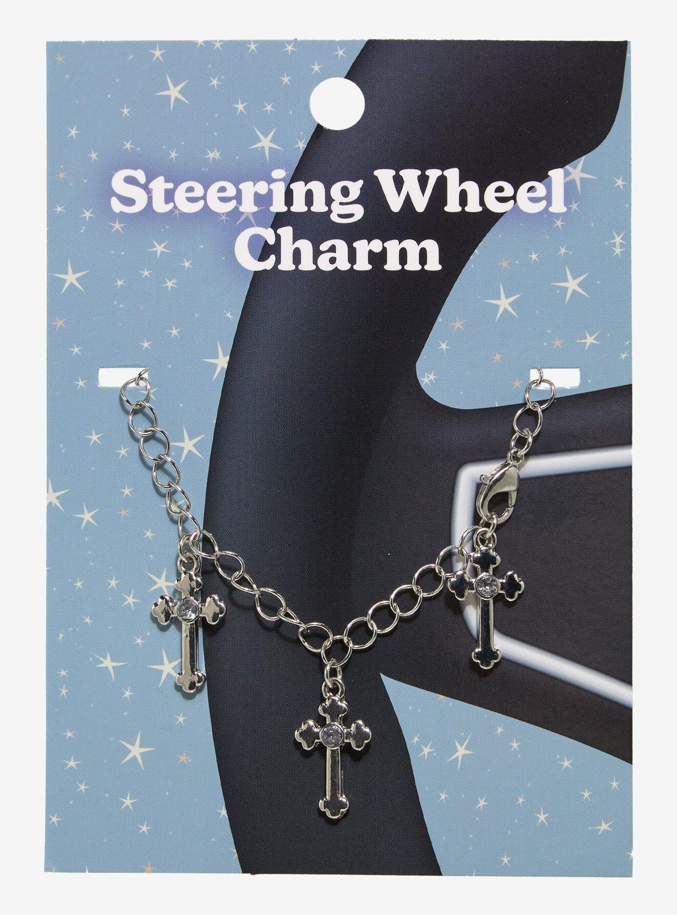 Gothic Cross Steering Wheel Charm, , hi-res